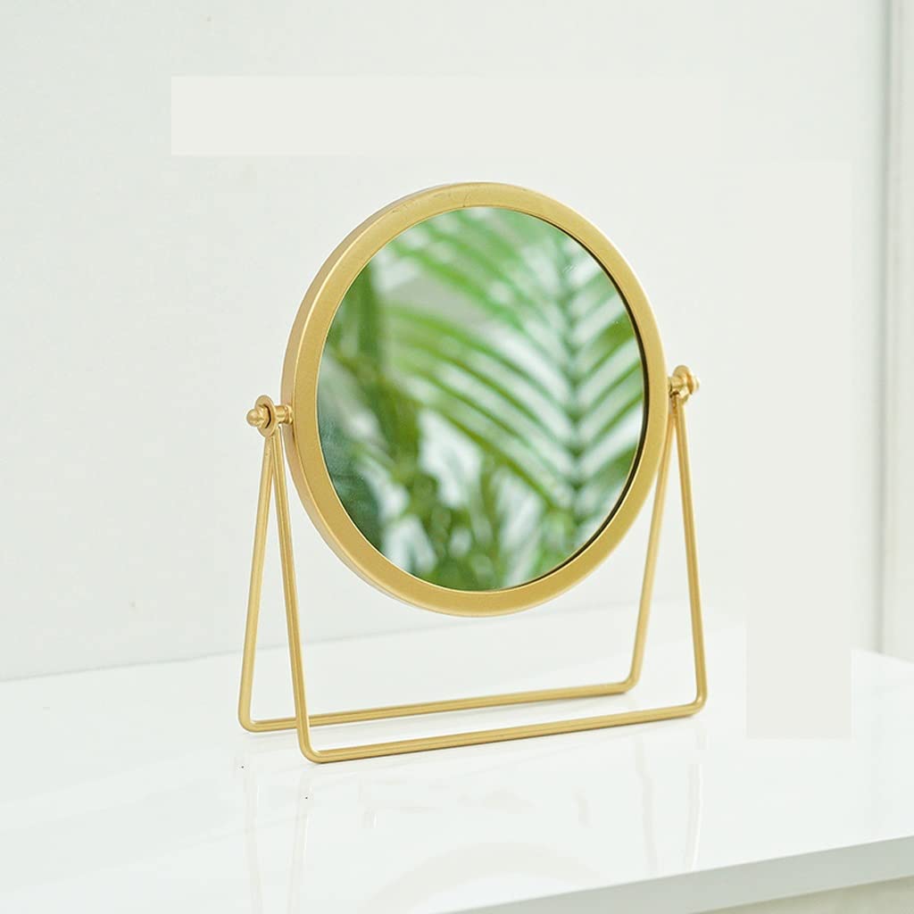 360° Rotating Round Standing Makeup Mirror with Magnification - HD Vanity Mirror for Dressing Table, Desk, Bathroom & Bedroom - Perfect for Makeup Application, Skincare Routine and Hair Styling (Color: A)