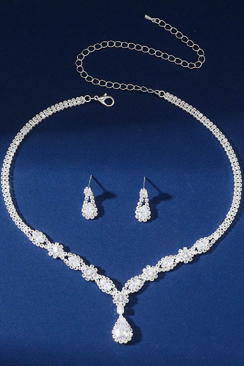 Elegant Zircon Jewelry Set - 2 Piece Earrings & Necklace for Women | Perfect for Weddings, Parties & Special Occasions | 737171017097