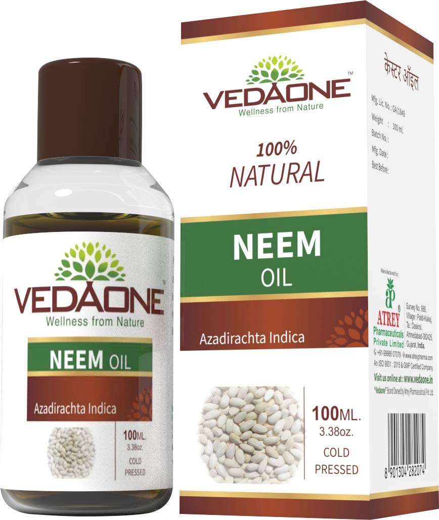 Vedaone 100% Pure Natural Cold Pressed Neem Oil for Skin & Hair - Undiluted, Organic, 100ml (Pack of 3) - Perfect for Acne Treatment, Scalp Care & Natural Pest Control
