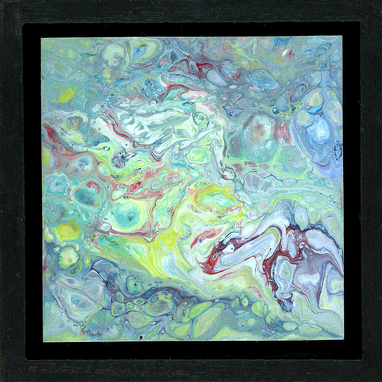 Anthony Ciambella Framed 4x4 Acrylic on Panel Painting - Modern Abstract Wall Art for Home & Office Decor