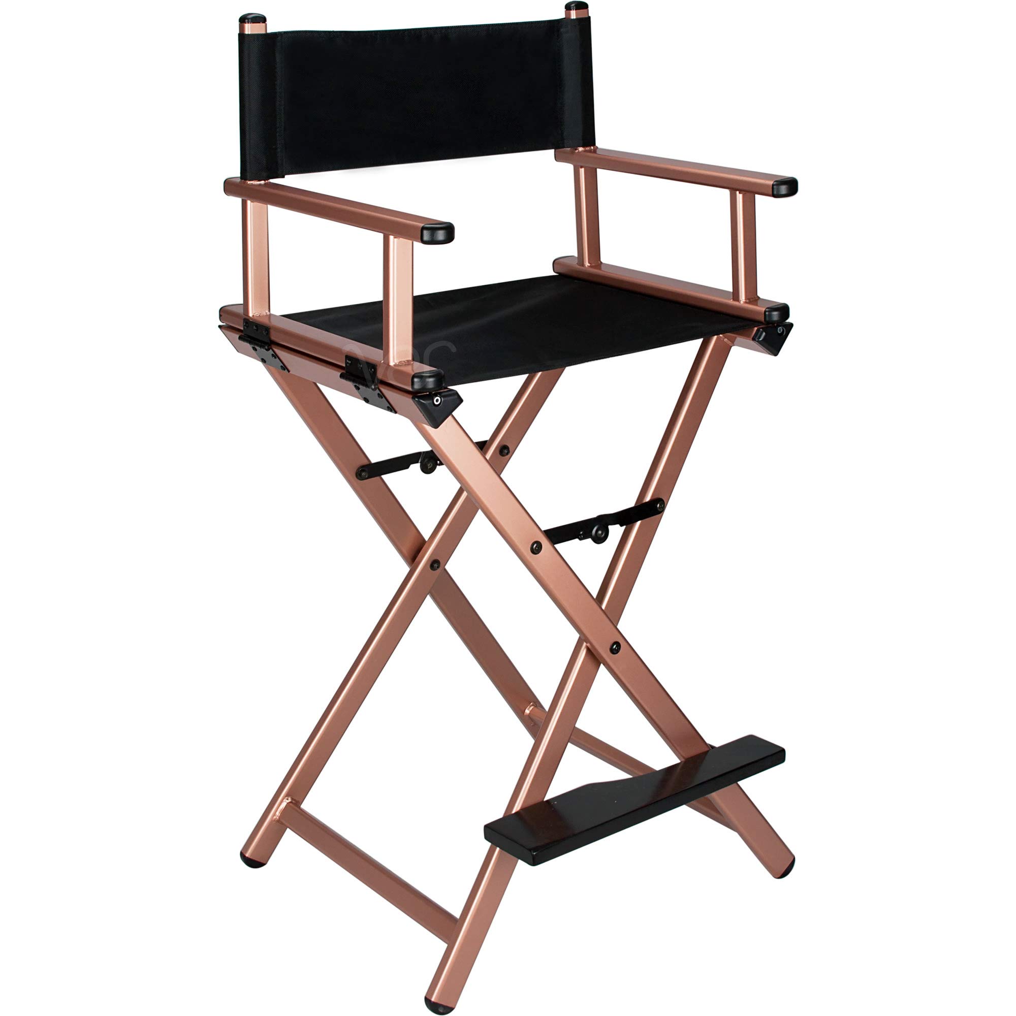 Professional Makeup Artist & Director's Lightweight Portable Foldable Aluminum Chair with Backrest, Footrest & Hinge Lock - Perfect for Film Sets, Salon Work & Outdoor Events