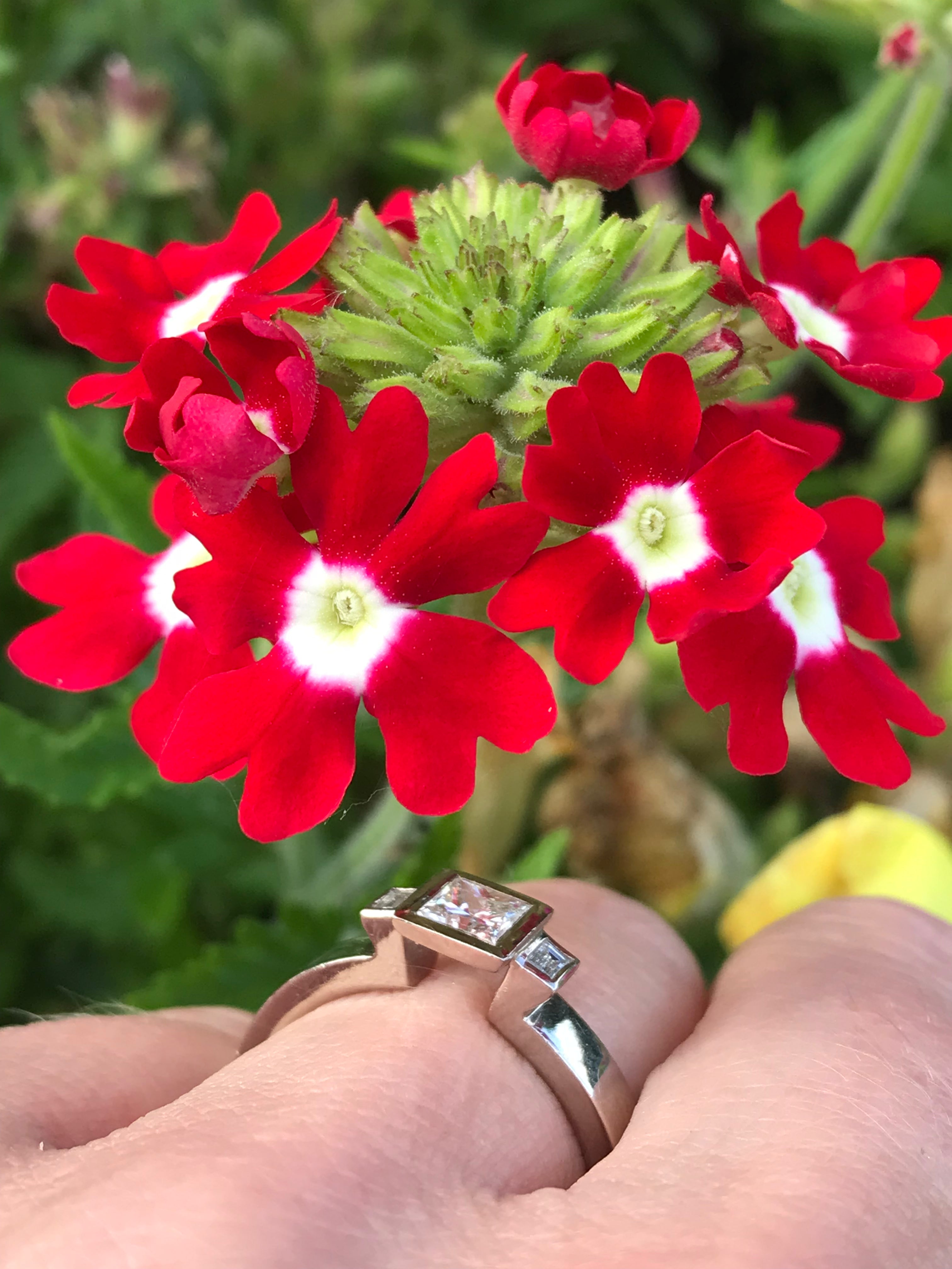 18ct White Gold 0.60ct Natural Diamond Trilogy Ring - Elegant Engagement, Wedding & Anniversary Jewelry Gift for Women