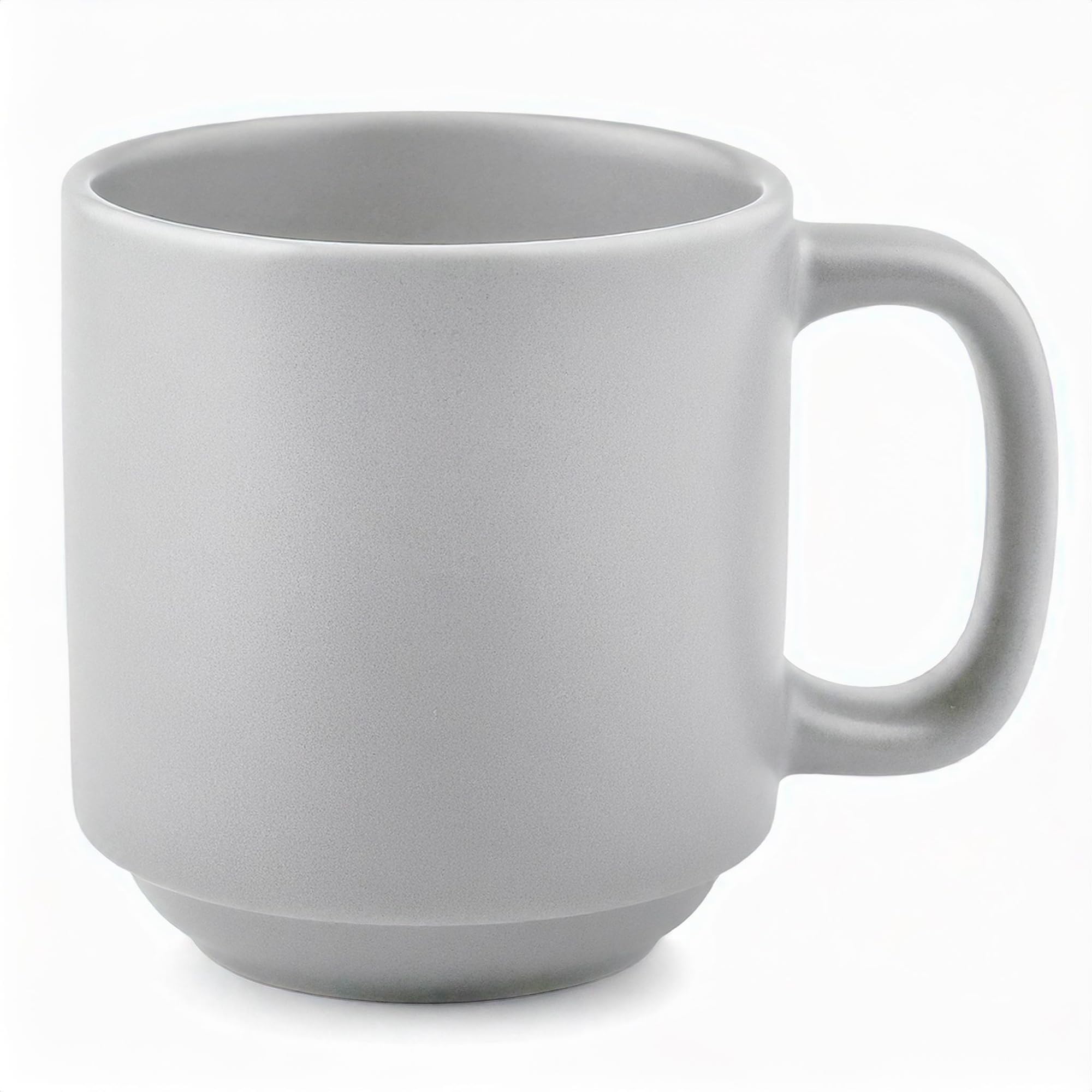 Tuxton Zion Matte Gray 11-Oz Stackable Yukon Mug - Set of 24, Durable & Scratch Resistant, Lead-Free & Dishwasher Safe - Perfect for Coffee, Tea, or Hot Chocolate at Home, Office, or Camping