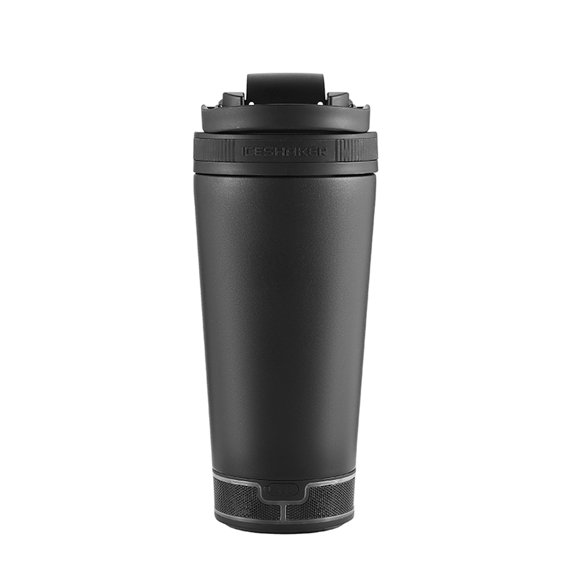 Ice Shaker X Bumpboxx Speaker Bottle - 32oz Insulated Water Bottle with Bluetooth Speaker, Black - Perfect for Gym, Workouts, Outdoor Adventures & Travel