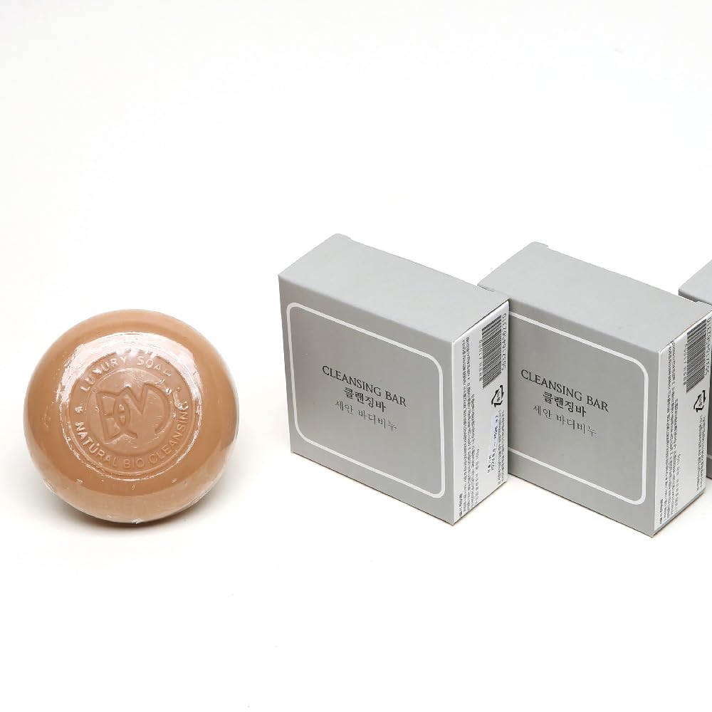 **Organic Facial Cleansing Bar for Acne-Prone Skin - Gentle Exfoliating Soap with Natural Ingredients (3-Pack, Brown) - Perfect for Daily Skincare Routine & Travel**