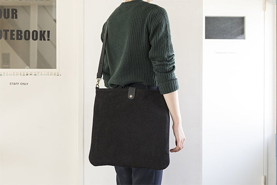 TRAVELER'S COMPANY Canvas Shoulder Bag - Medium Size, Black | Durable & Stylish Travel Bag for Commuting, Hiking & Daily Use