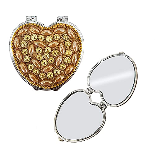Premium Compact Folding Makeup Mirror for Women & Girls - Portable Travel Mirror with LED Lights, 360° Rotation - Perfect for Home Vanity, Travel, and Professional Makeup Artists