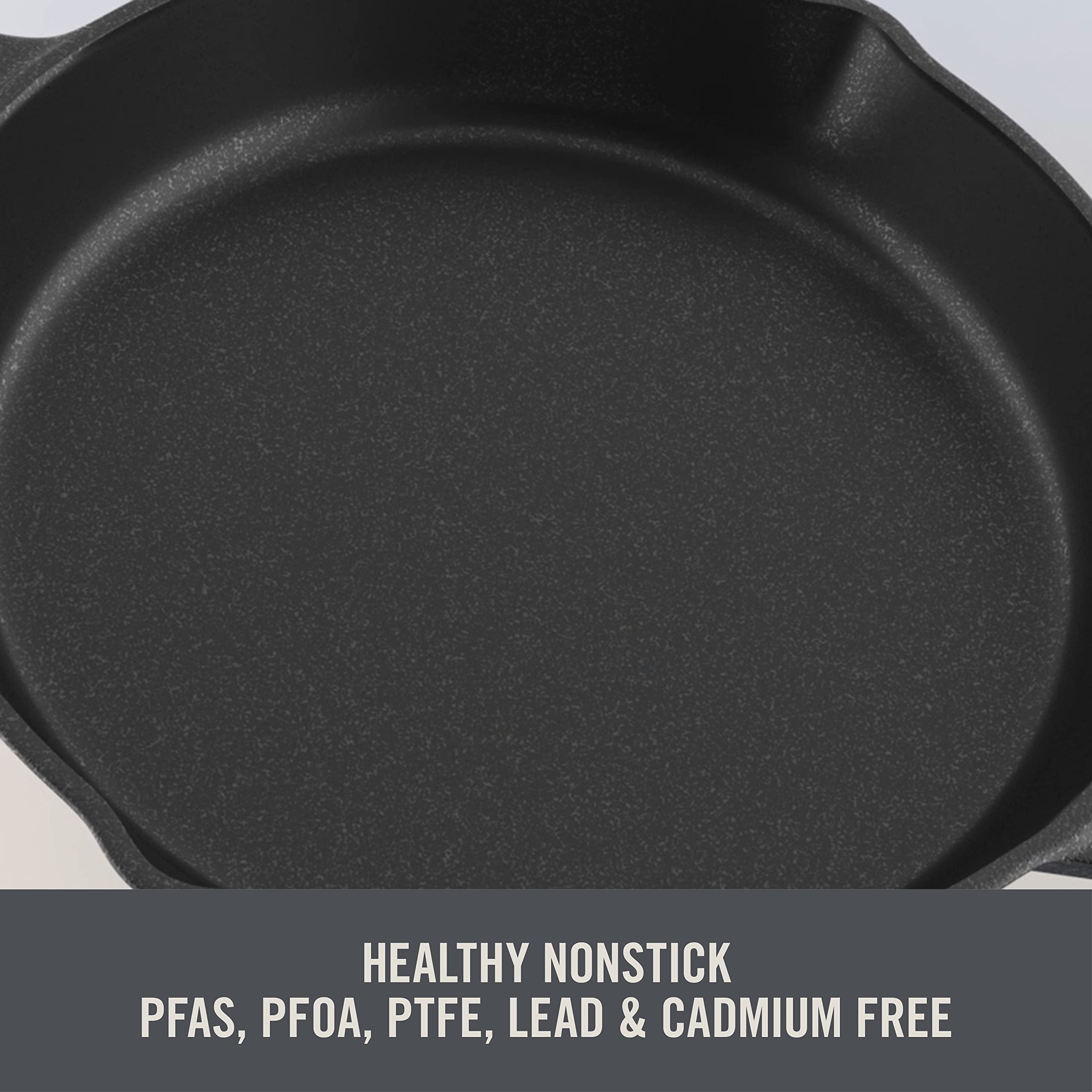 DASH Zakarian by Dash 4.5Qt Nonstick Cast Iron Braiser Pan - Blue Dutch Oven for Braising, Frying, Roasting, Baking & Sautéing | Perfect for Stovetop, Oven & Serving Dishes