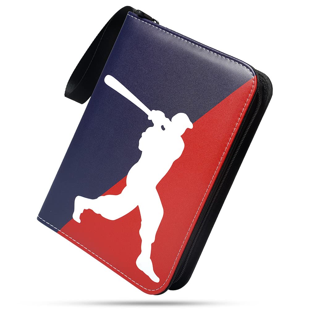 Premium Leatherette 4-Pocket Trading Card Binder with Zippered 3-Ring Design - Top Loading Protector for Baseball Cards, TCG & Collectibles | Perfect for Card Storage, Organization & Display at Home, Tournaments or Conventions