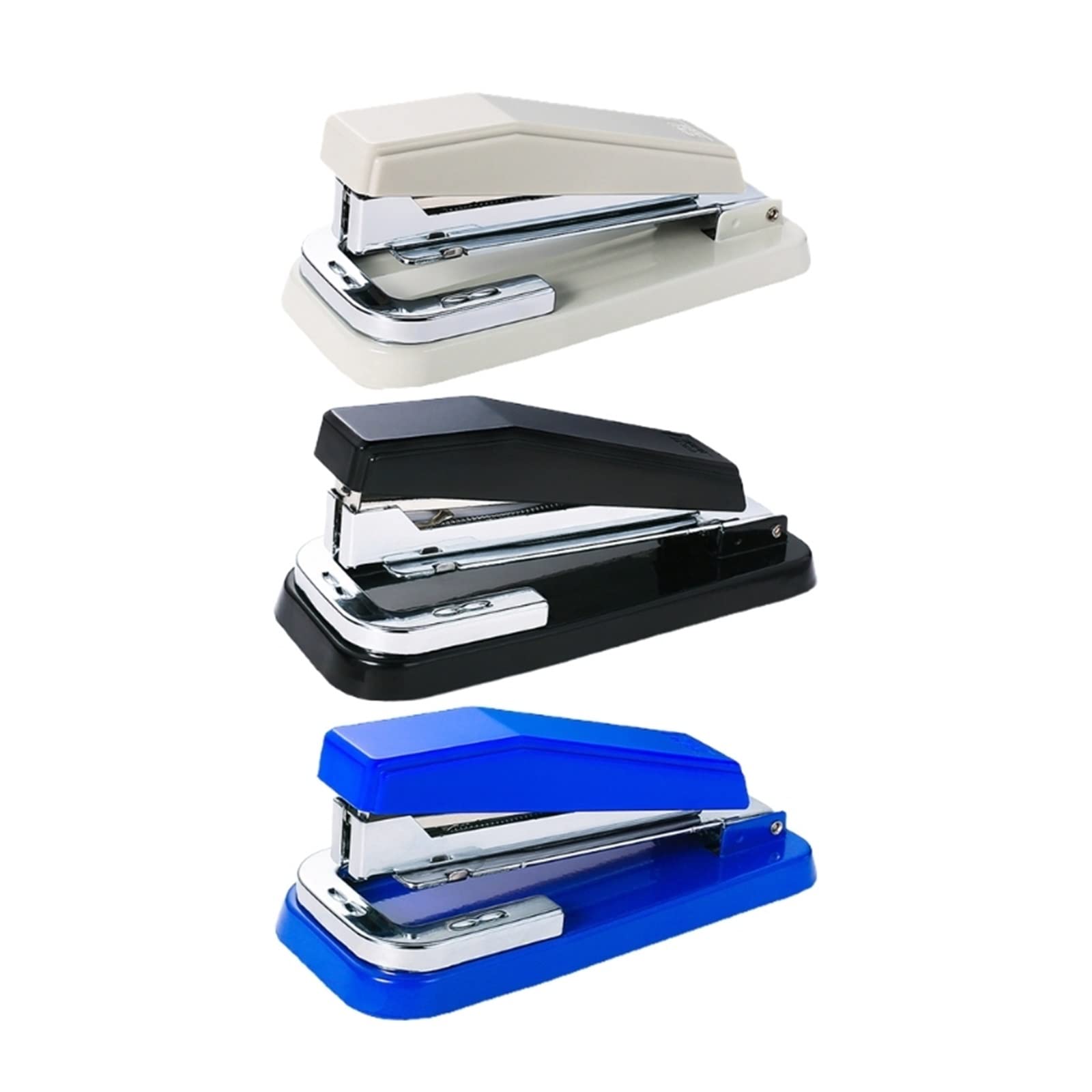 Leonnn Heavy Duty Spring-Powered Stapler - White Office & School Stapler for Paper, Documents, Reports - Perfect for Home Office, Classroom, Business Use