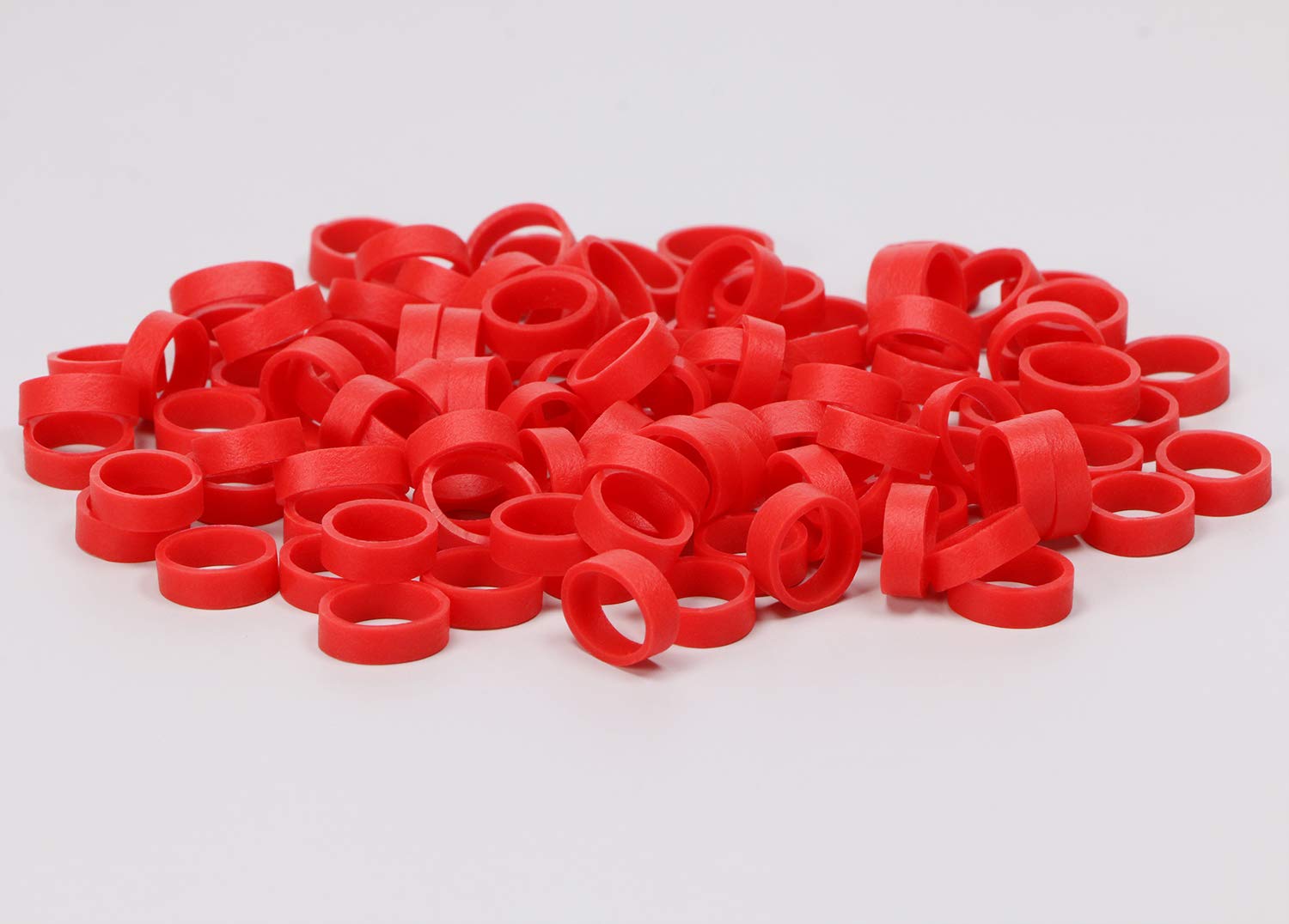 ONLYKXY 250 Pack Reusable Red Silicone Cable Ties - Elastic Cord Organizers for Data Lines, Power Cables & Wires - Durable Rubber Bands for Home, Office & DIY Organization