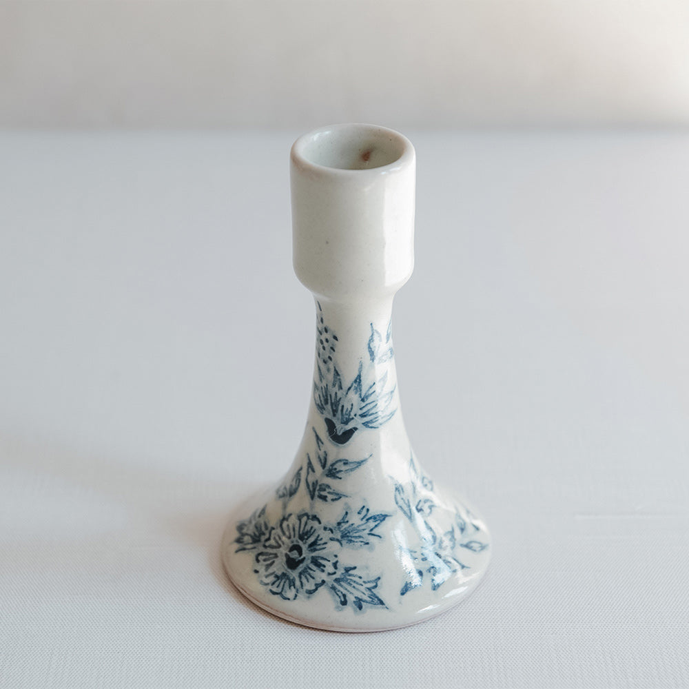 Hand-Painted Artisan Candlestick Holder - Elegant Decorative Candle Holder for Home Decor, Wedding Centerpieces & Romantic Dinner Settings