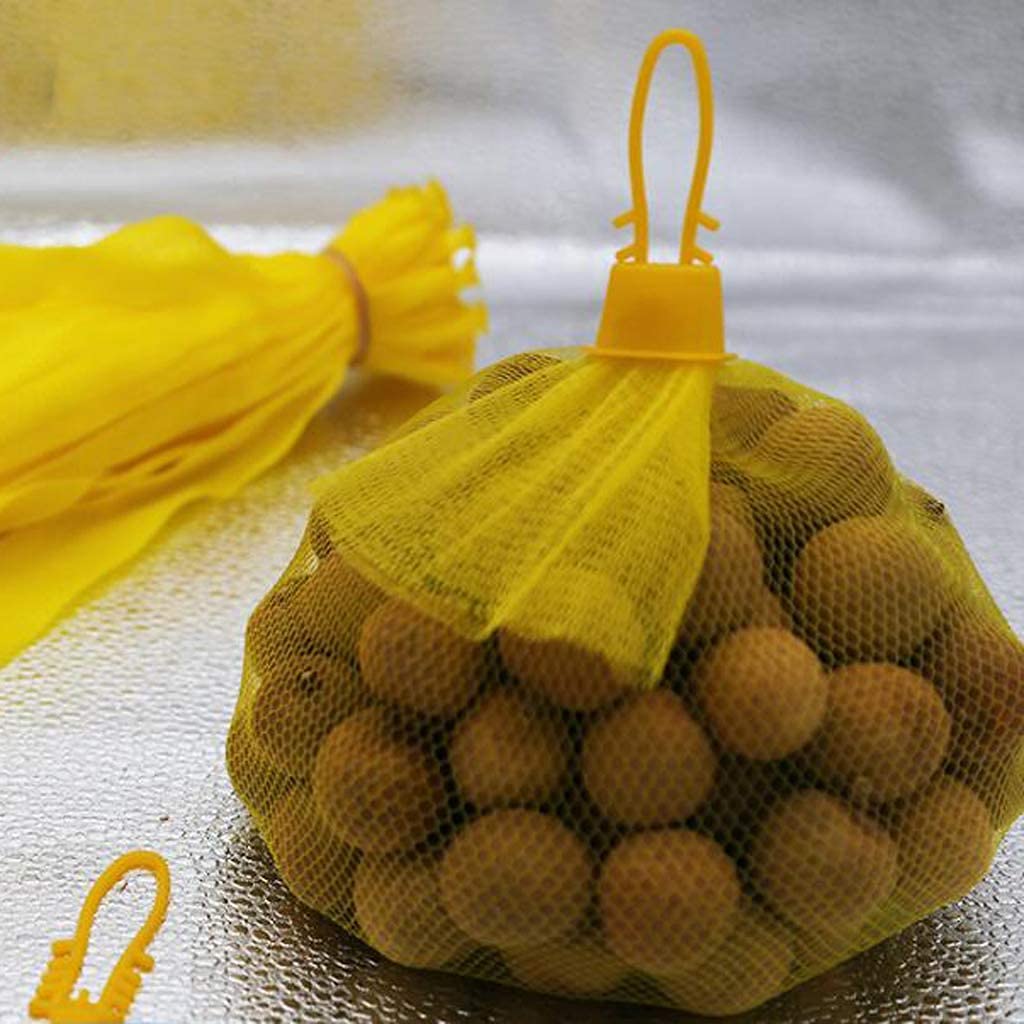 100pcs Reusable Mesh Produce Bags for Seafood Boiling - 24inch Crawfish Bags with Loop-Style Closures - Durable Plastic Onion & Vegetable Storage Bags (White) - Perfect for Crab, Shrimp, Clams Cooking & Farmers Market Produce Organization
