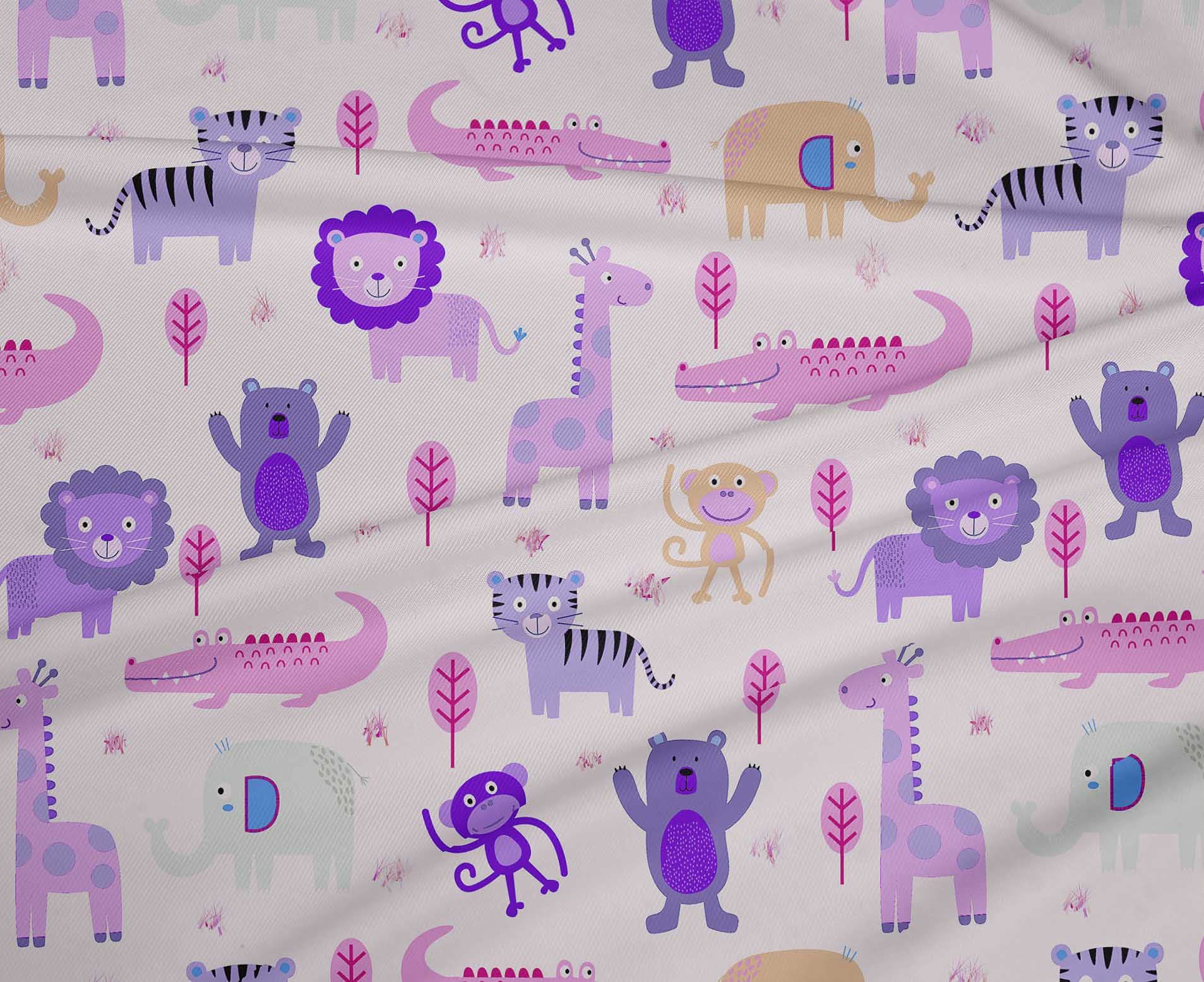 oneOone Polyester Spandex Fabric - Medium Purple Animal Print DIY Clothing & Quilting Material (56 Inch Wide) - Perfect for Crafting, Home Decor, and Fashion Projects