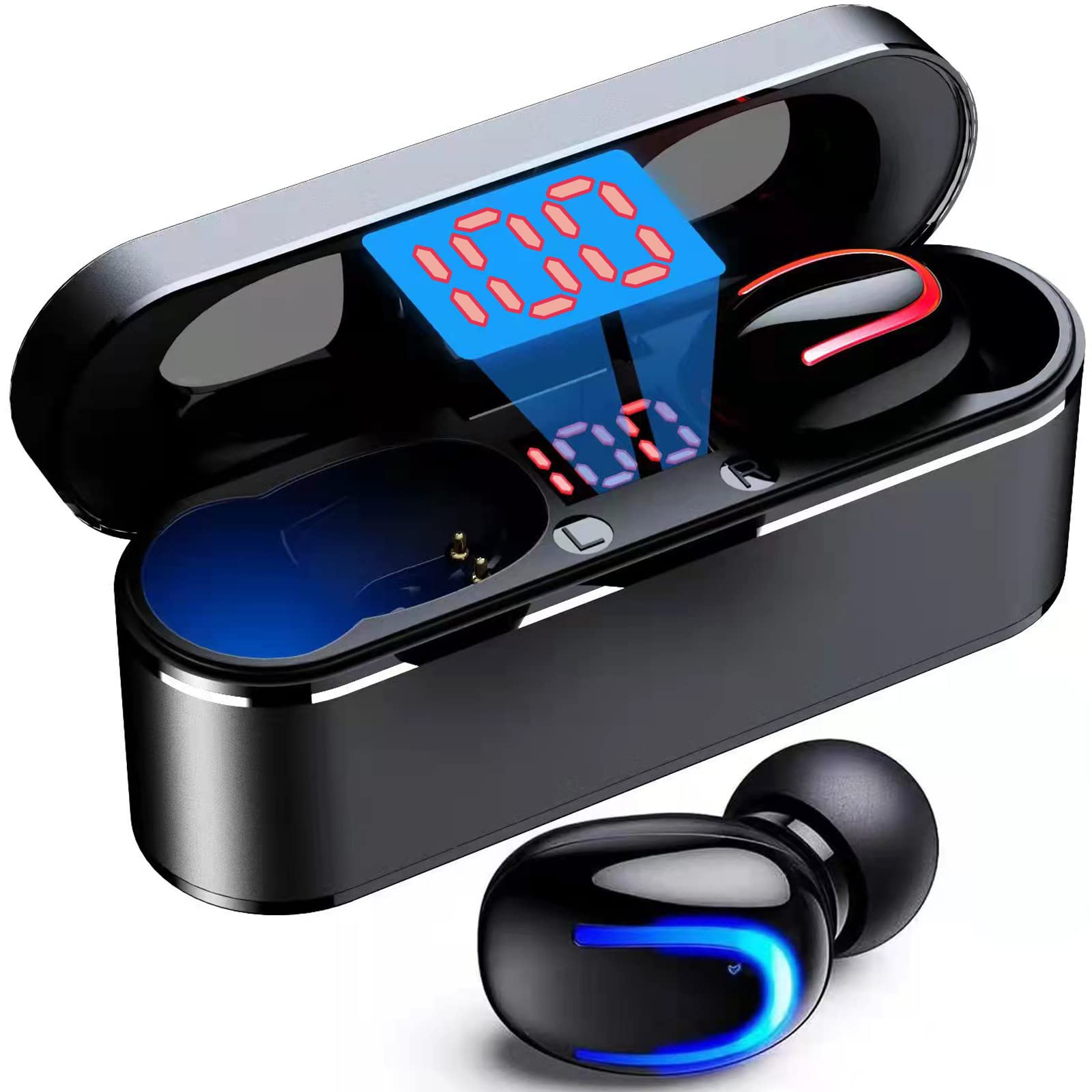 EUQQ Wireless Earbuds Bluetooth 5.1 True Wireless Earbuds with Microphone, IPX7 Waterproof, 30H Playtime, Noise Cancelling Wireless Earphones with Charging Case - Perfect for Gym, Running, Workouts & Commuting