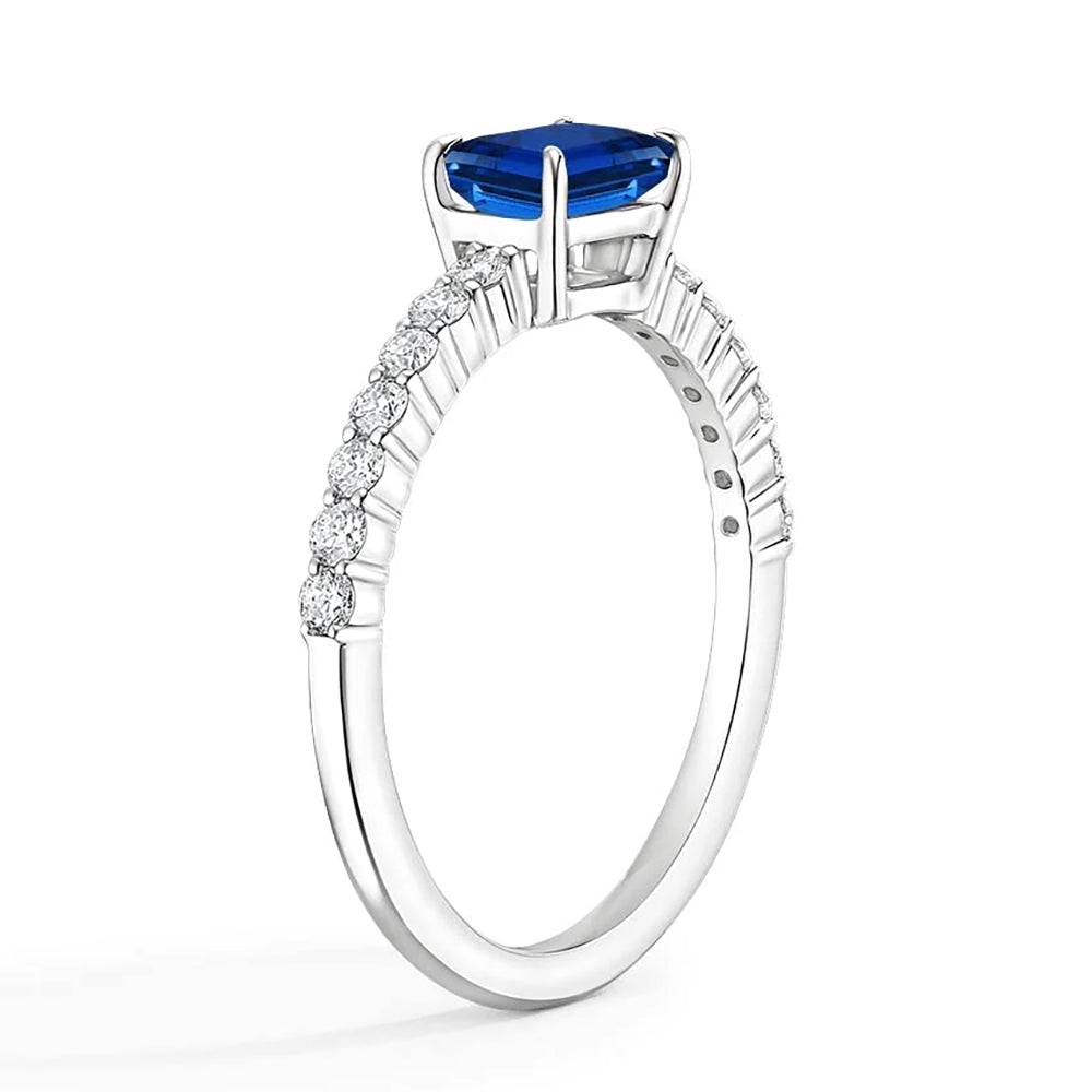 Lab Grown Sapphire & Diamond Promise Ring for Women - Ethical & Affordable Engagement Jewelry - Perfect for Proposals, Anniversaries & Special Occasions