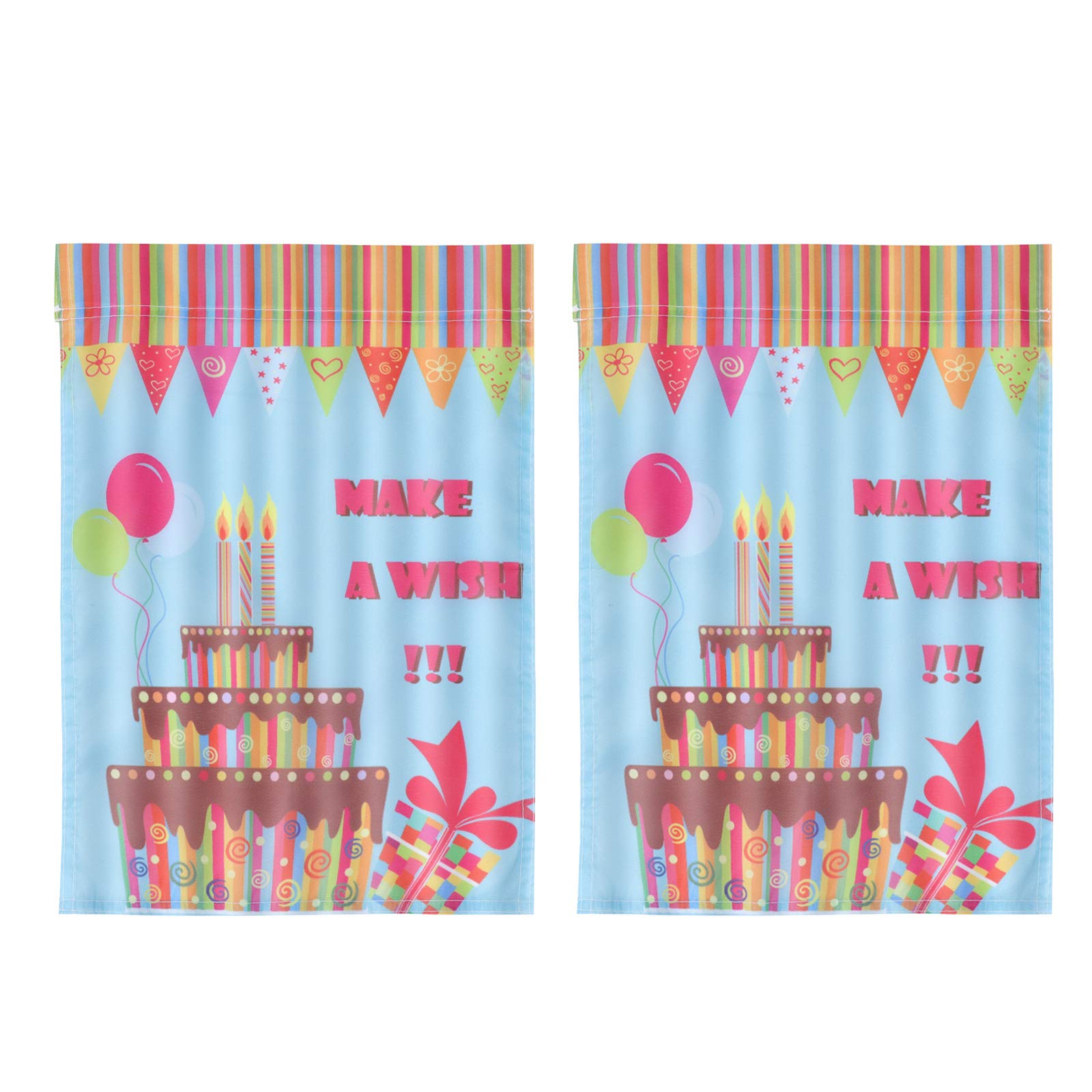 Amosfun Colorful Birthday Party Yard Decorations - Weatherproof Garden Flags for Outdoor Celebrations | Perfect for Birthday Parties, Backyard Events & Summer Gatherings
