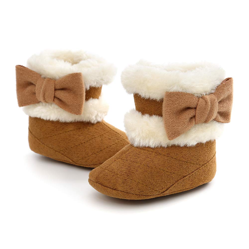 Ohwawadi Cozy Fleece Baby Boots for Boys & Girls - Warm Winter Snow Slippers for Newborns & Toddlers (0-24 Months) - Perfect for Indoor Play, Nursery, and Cold Weather Outings