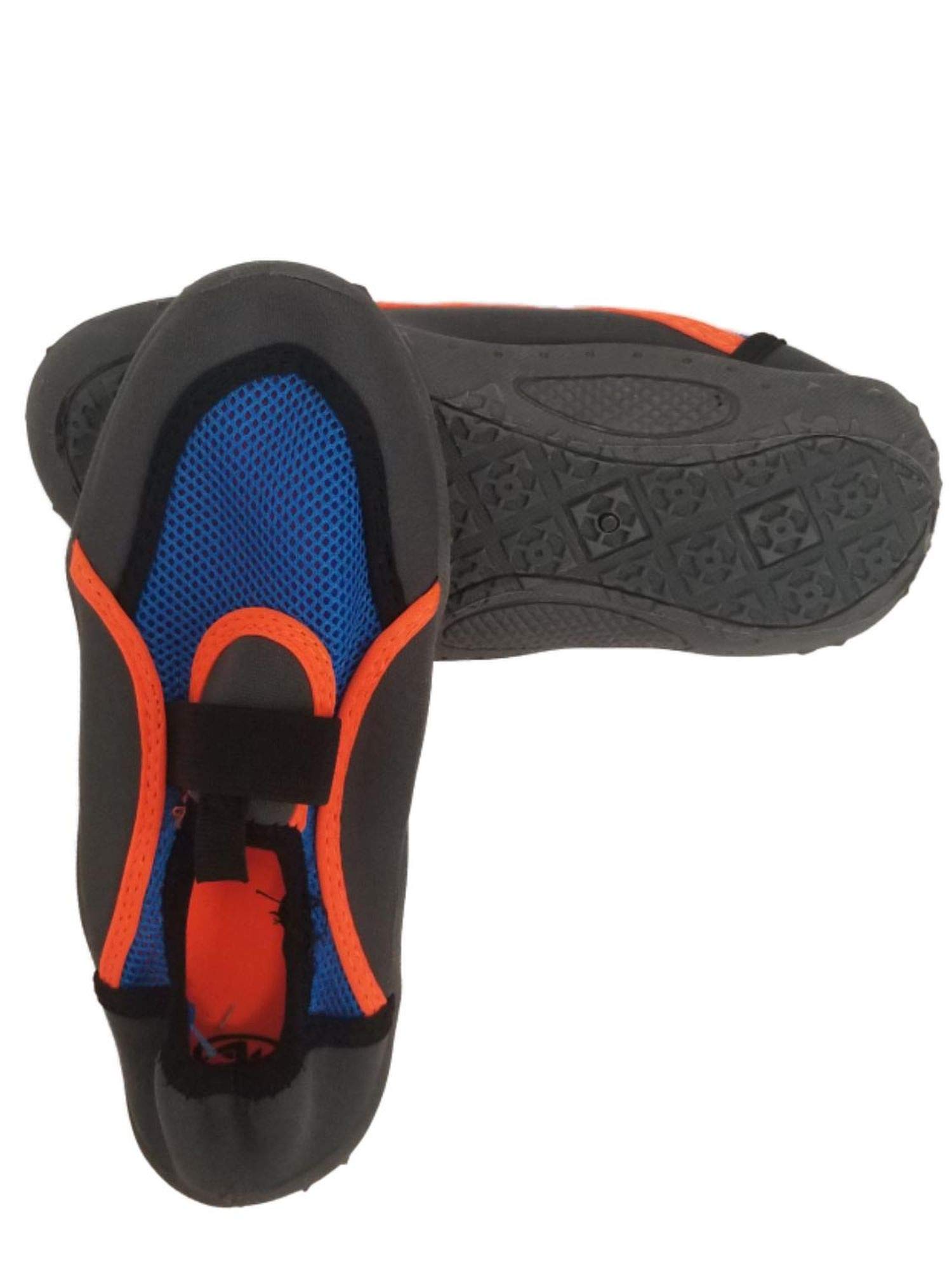 Athletic Works Boys Blue & Orange Water Shoes for Beach, Pool & Aqua Socks - Lightweight Quick-Dry Barefoot Swim Shoes for Toddlers 2-3 Years (Perfect for Beach Vacations, Pool Parties & Water Play)