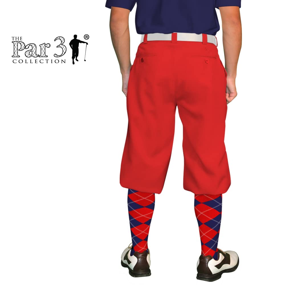 Premium Red Microfiber Golf Pants for Men - Stretchable & Breathable Plus Fours - Perfect for Golfing, Casual Wear & Outdoor Activities