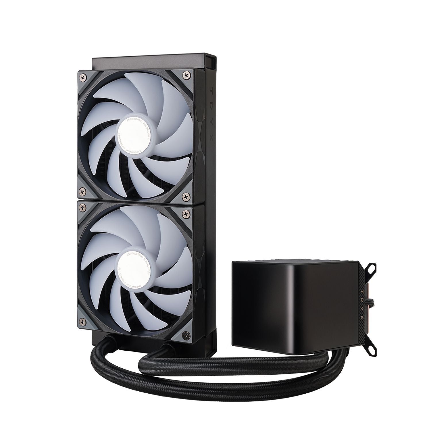 TRYXX PANORAMA 240mm AIO Liquid CPU Cooler - RGB Lighting, Black/White Options - High Performance Cooling for Gaming PCs & Workstations