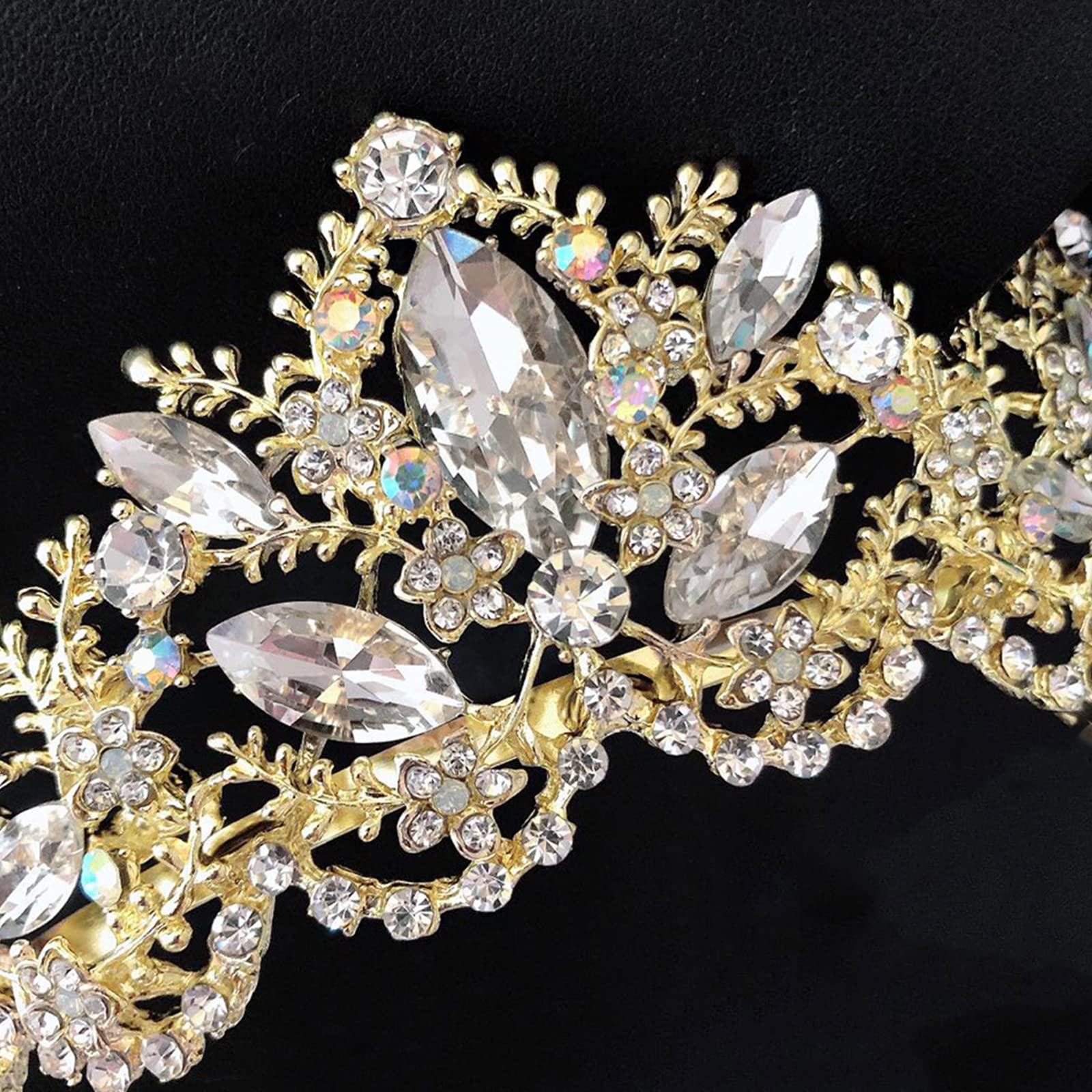 Elegant Gold Tiara Crown for Women - Rhinestone Wedding Princess Headband, Bridal Party Prom Queen Accessory | Perfect for Weddings, Birthdays, Halloween Costumes & Christmas Gifts