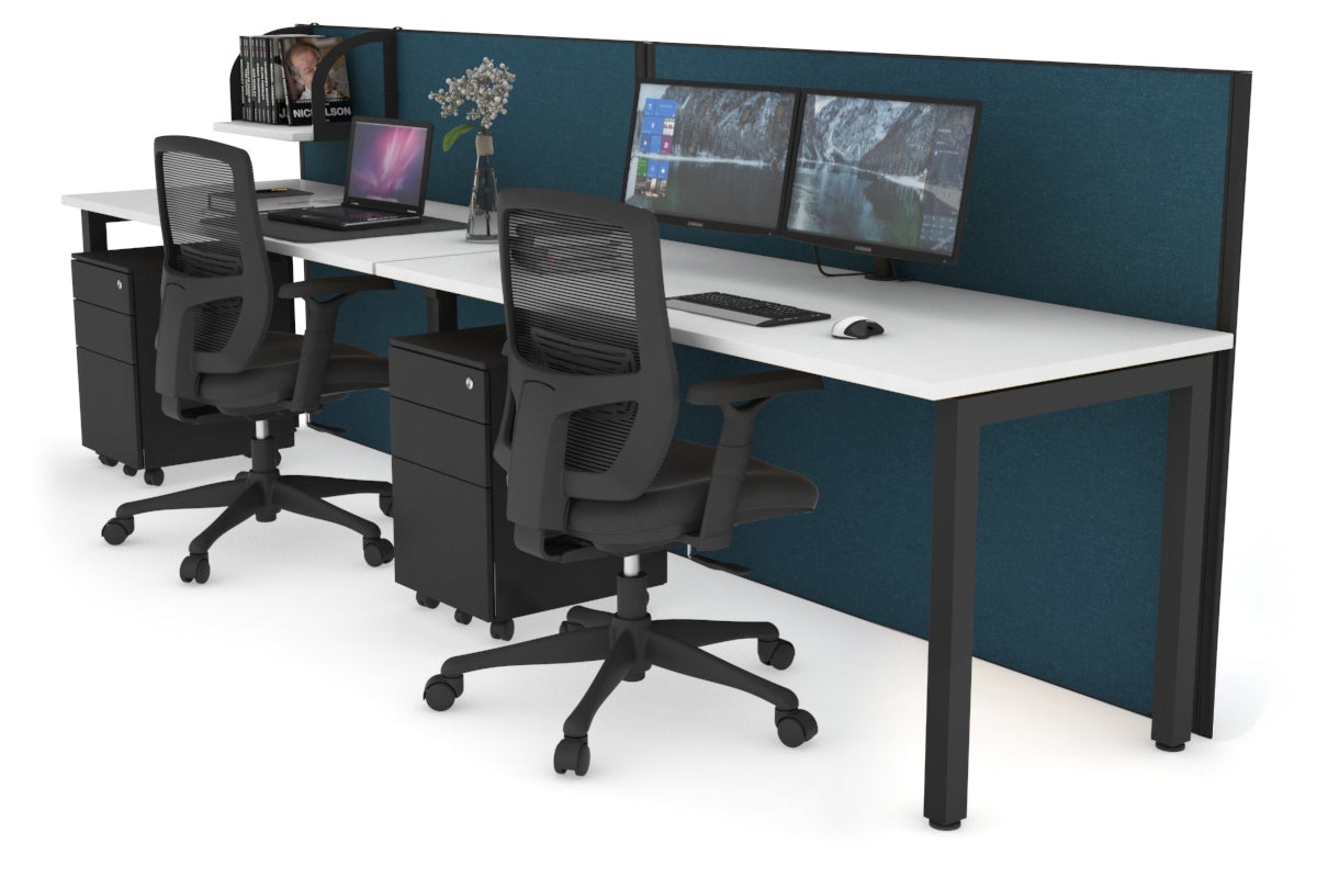 Horizon Quadro 2 Person Office Workstation with Square Legs - 1200L x 700W Dimensions - Perfect for Collaborative Workspaces & Shared Office Desks