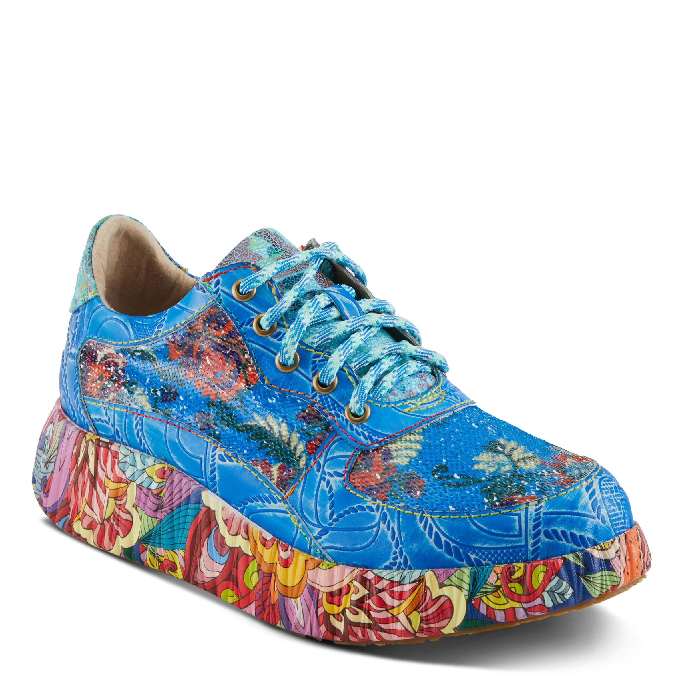 Spring Step L'Artiste Women's CAFFEY Multicolored Fashion Sneakers - Comfortable Walking Shoes with Unique Energetic Patterns | Perfect for Casual Outfits, Work & Weekend Wear