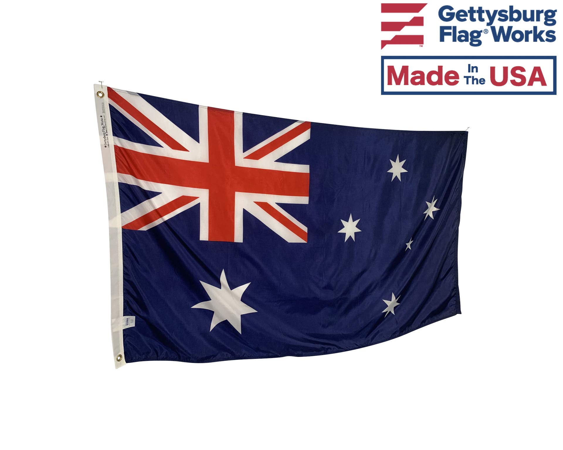 5x8 Foot Australia Flag - Durable All-Weather Nylon with Reinforced Fly End Stitching - Made in USA - Perfect for Outdoor Events, Parades & Home Decoration