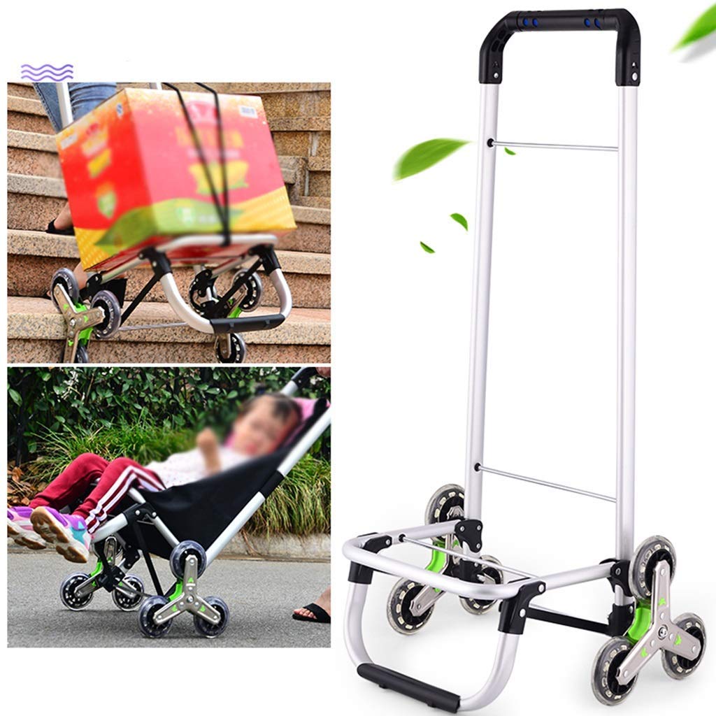 6-Wheel Collapsible Folding Wagon Cart - Lightweight Portable Shopping Trolley with Stair Climbing for Grocery, Market & Travel | Perfect for Outdoor Picnics, Beach Trips & Home Organization (Khaki)