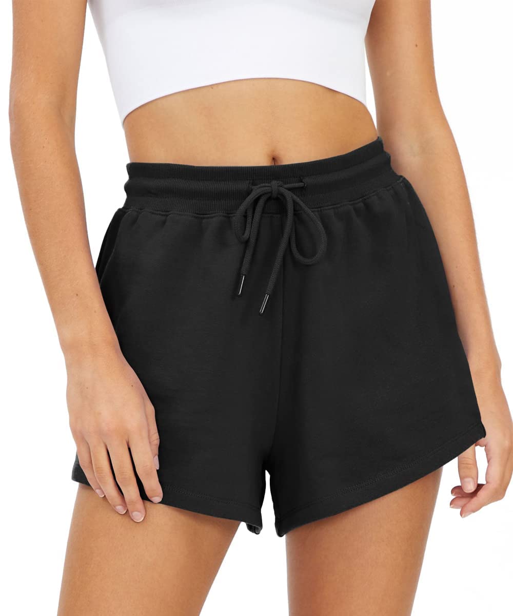 Microbud-VYa Women's Sweat Shorts - Summer Athletic Shorts, High Waisted Elastic Gym Shorts for Running, Workout & Casual Wear - Perfect for Yoga, Jogging & Lounge