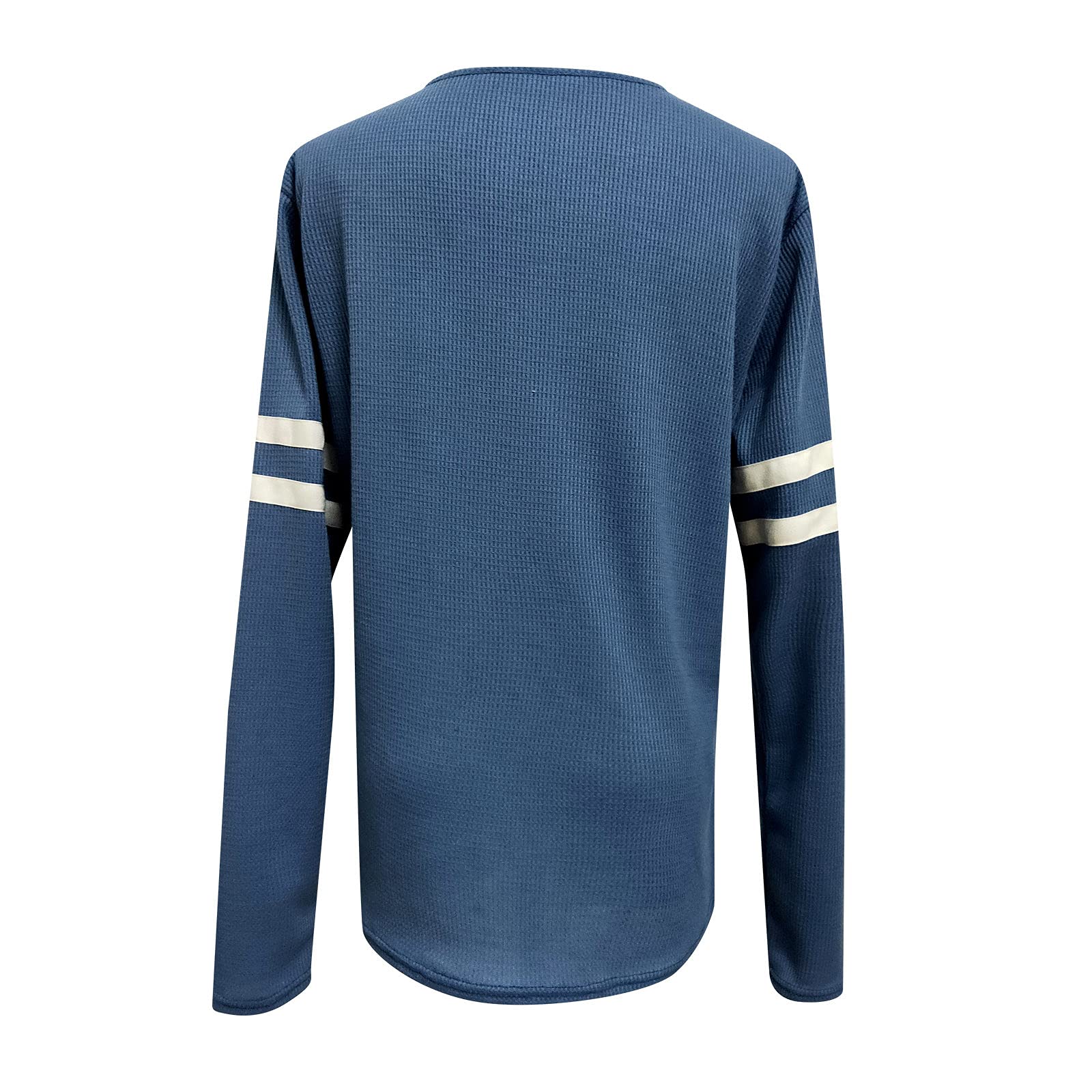 Women's Long Sleeve Waffle Knit Tunic Top - Color Block Casual Tie Dye Slim Fit Button Up Henley Shirt for Fall Layering & Everyday Wear