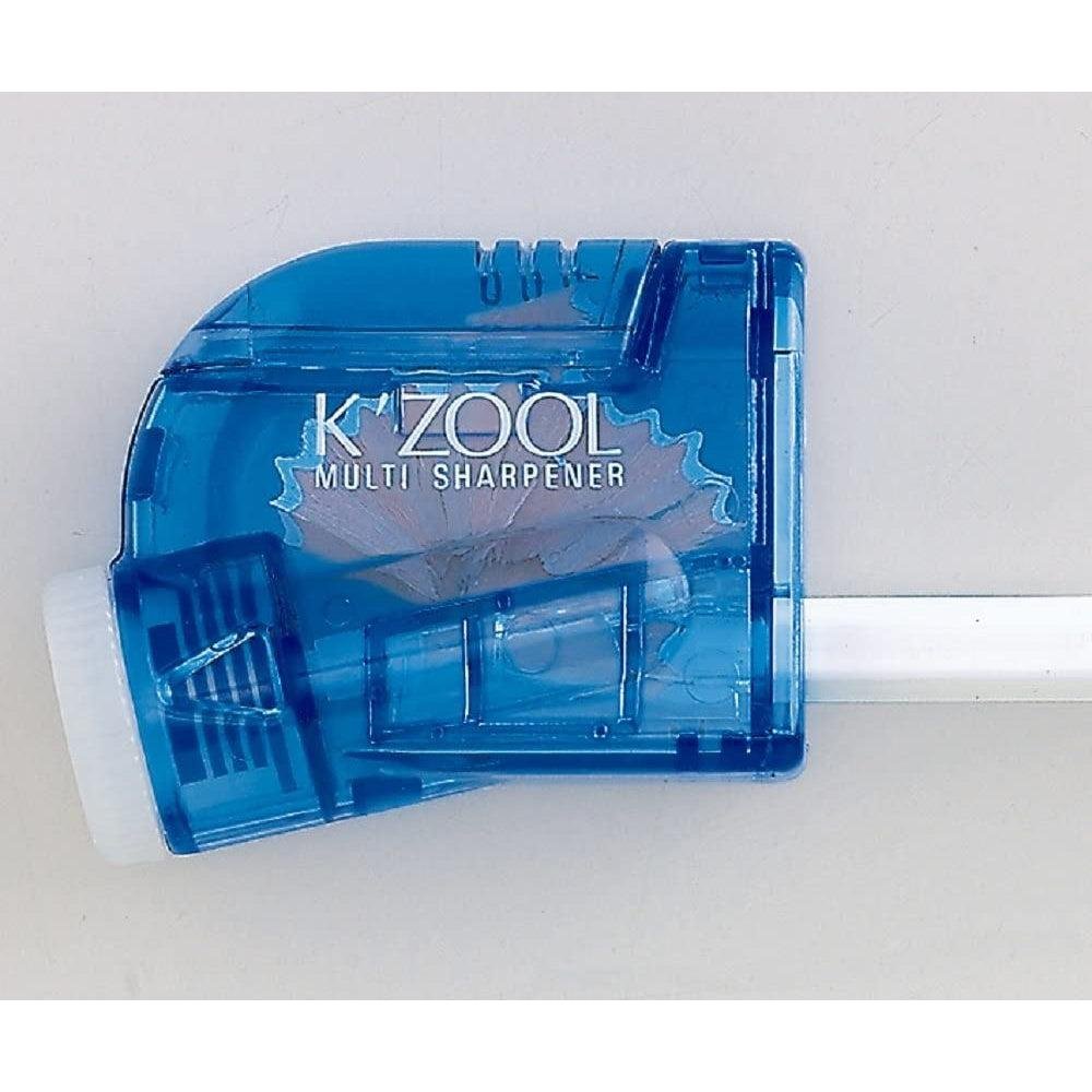 Kutsuwa K'zool Japanese Pencil Sharpener - Blue RS007BL - High Quality Manual Pencil Sharpener for School, Office & Art Supplies - Perfect for Students, Teachers & Artists