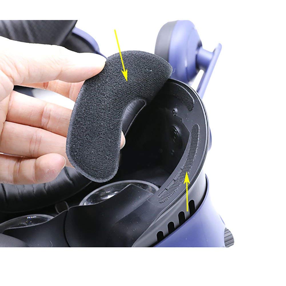 TamBee VR Face Foam Replacement for HTC Vive PRO - 4Pcs Black PU Leather Comfort Cushion Set - Enhance VR Gaming & Simulation Experience
