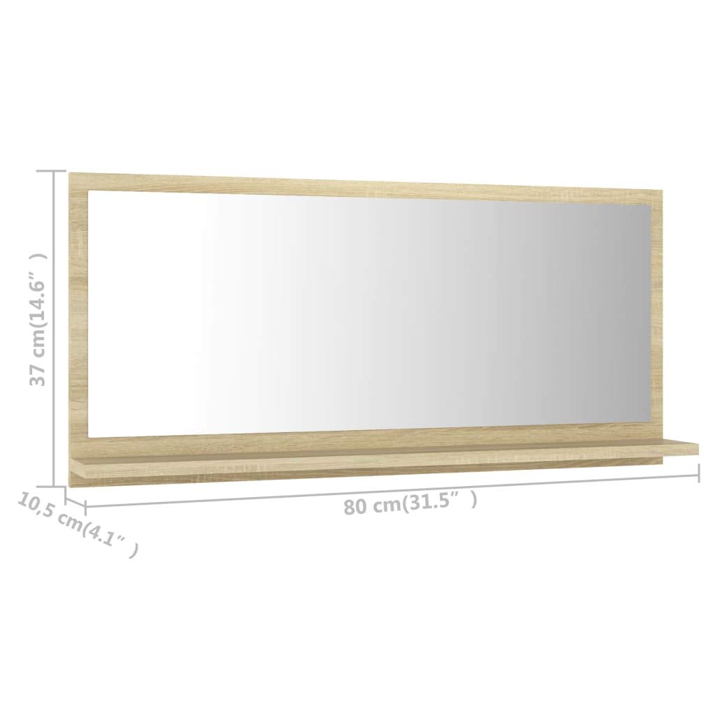 Modern Bathroom Vanity Set with Mirror - Sonoma Oak 31.5