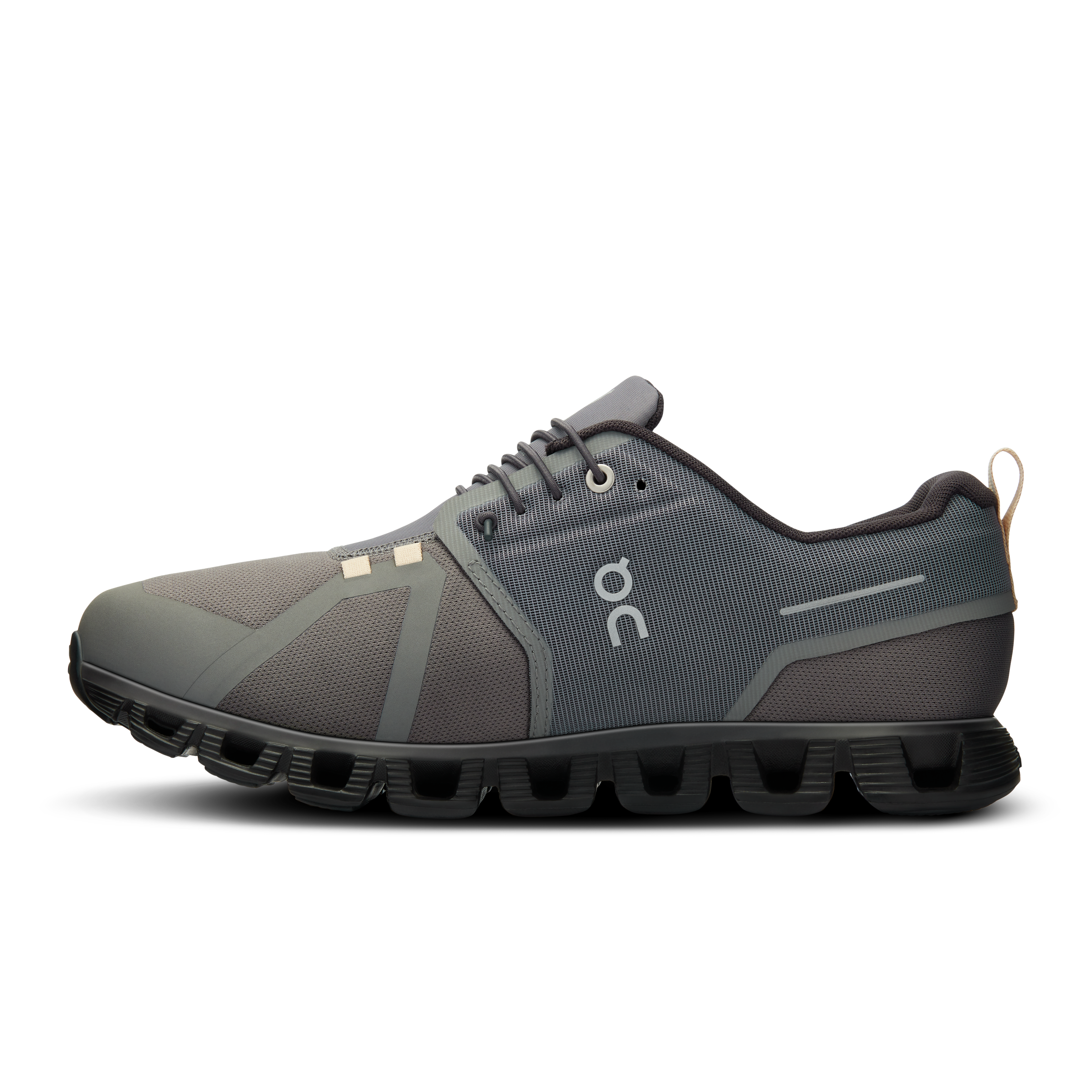 On Running Men's Cloud 5 Waterproof Running Shoes - Lightweight Trail & Road Sneakers for Jogging, Hiking & Outdoor Activities (Asphalt/Magnet)