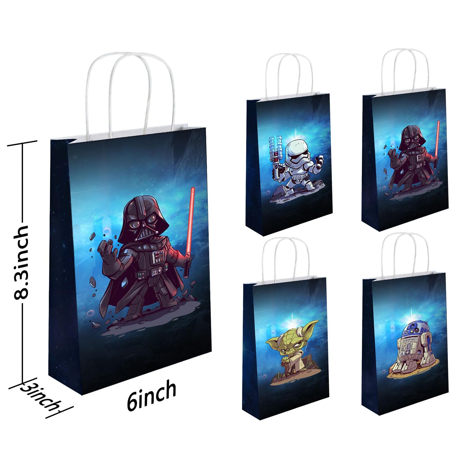 16-Piece Mandalorian Yoda Themed Birthday Party Decorations Set - Includes Gift Bags & Party Supplies for Star Wars Fans | Perfect for Kids Birthday Parties, Baby Showers & Themed Events