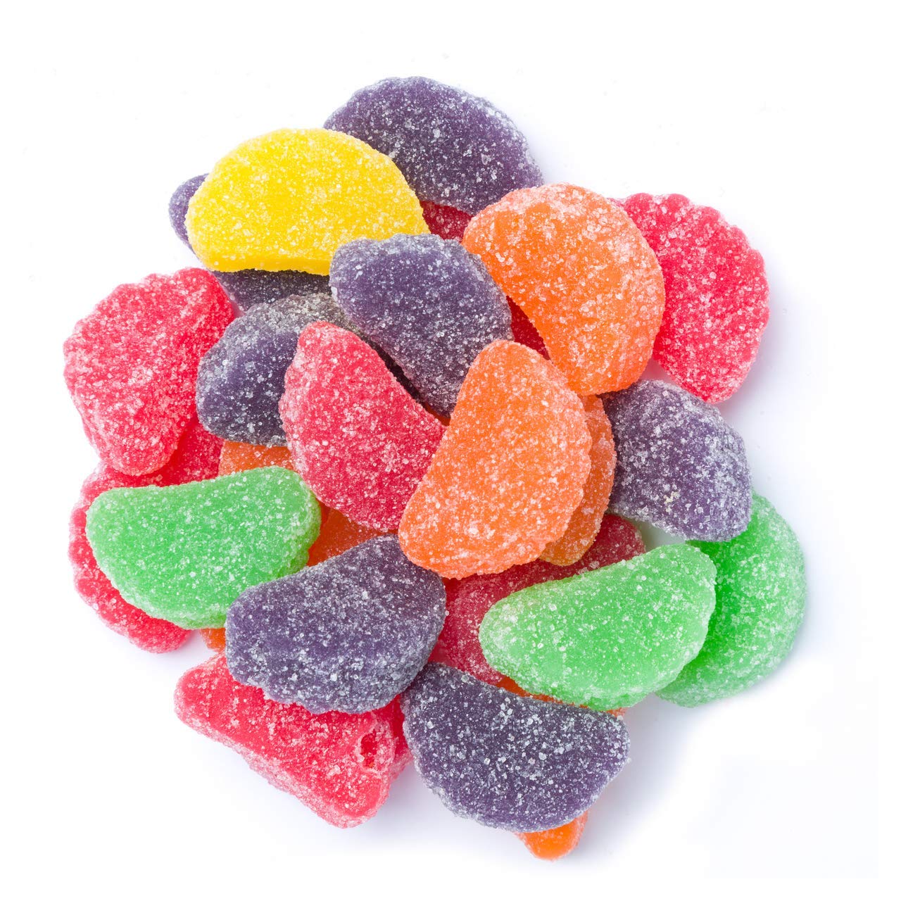 The Snackery Assorted Fruit Slices Candy - 1.5 Lbs Sweet & Tangy Fruit Flavored Candies in Reusable Round Plastic Jar with Green Lid - Perfect for Party Favors, Office Snacks & Gift Baskets