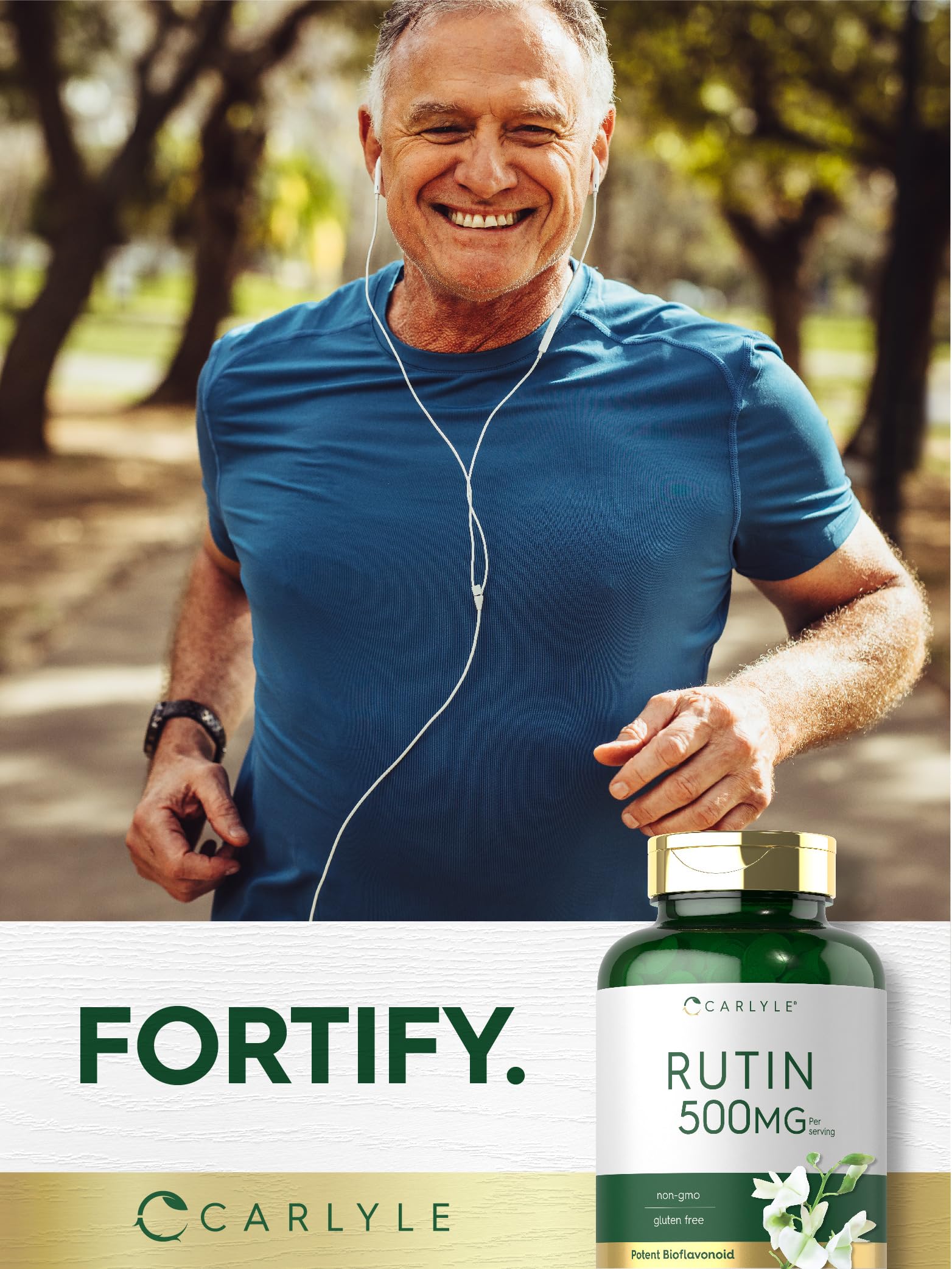 Carlyle Rutin 500mg Supplement | 200 Vegetarian Tablets | Non-GMO, Gluten Free | Supports Circulation & Vascular Health for Active Lifestyles