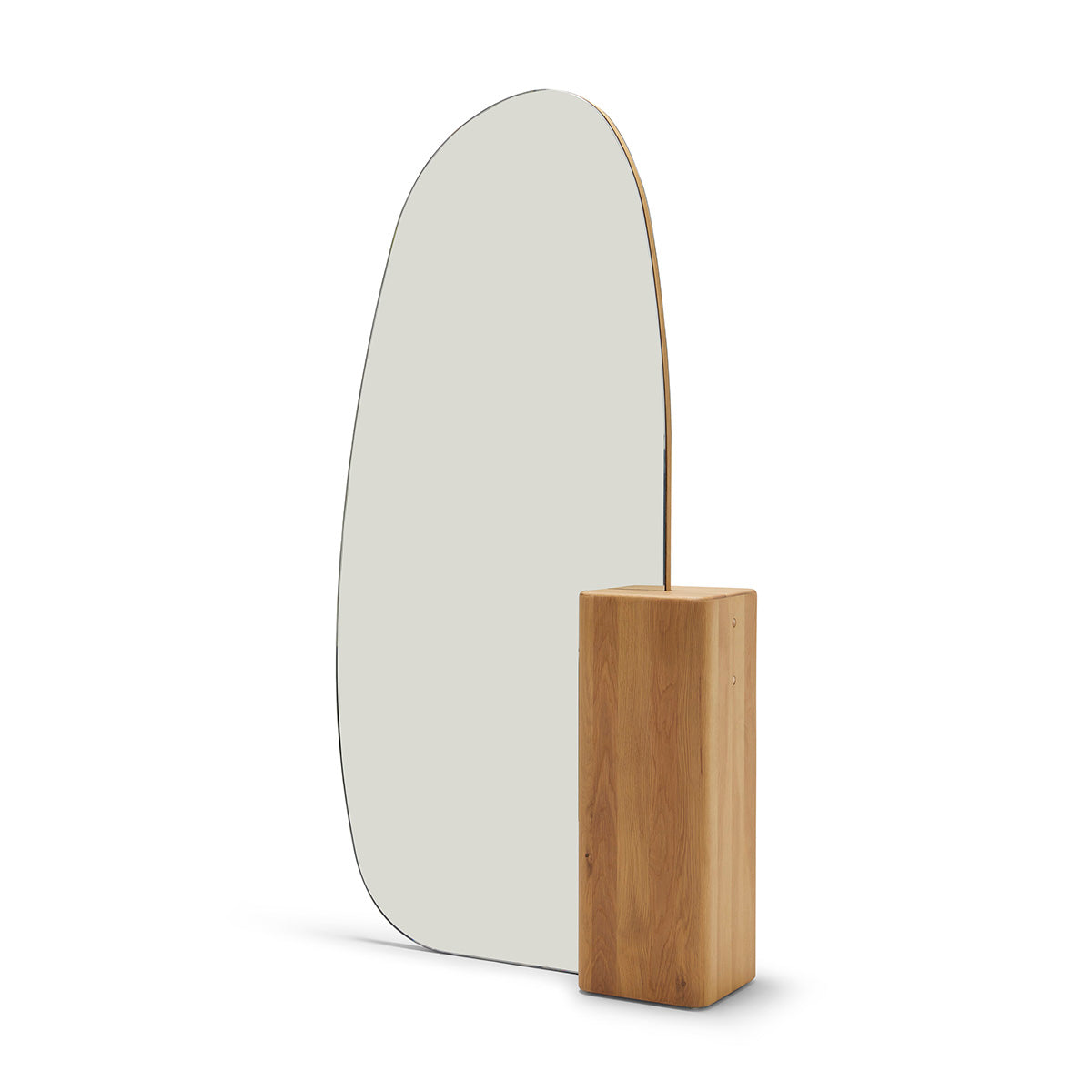 Stylish Oak Block Floor Mirror - Full-Length Standing Mirror for Bedroom, Living Room & Entryway - Modern Home Decor & Vanity Mirror