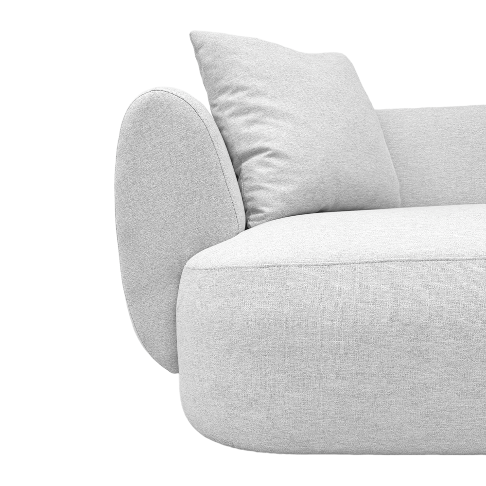 Pebble 4-Seater Chaise Sectional Sofa with EcoClean Fabric - Modern L-Shaped Couch for Living Room, Family Room & Lounge Areas