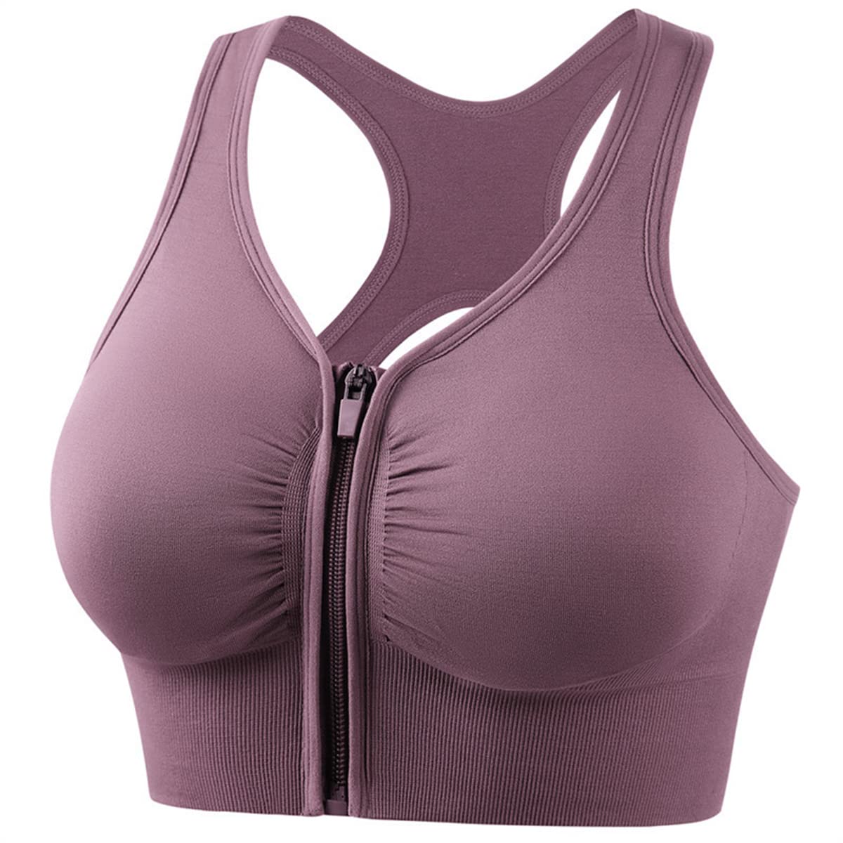 Plus Size Front Zip Sports Bras for Women - Skin-Friendly, Comfortable Nursing Sports Bra for Yoga, Running & Workouts