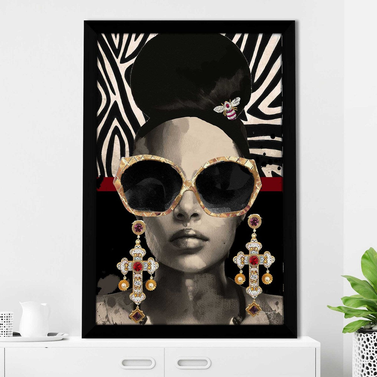 Jodi Print Afrique Model 4 Acrylic Wall Art - Modern African Home Decor for Living Room, Bedroom & Office