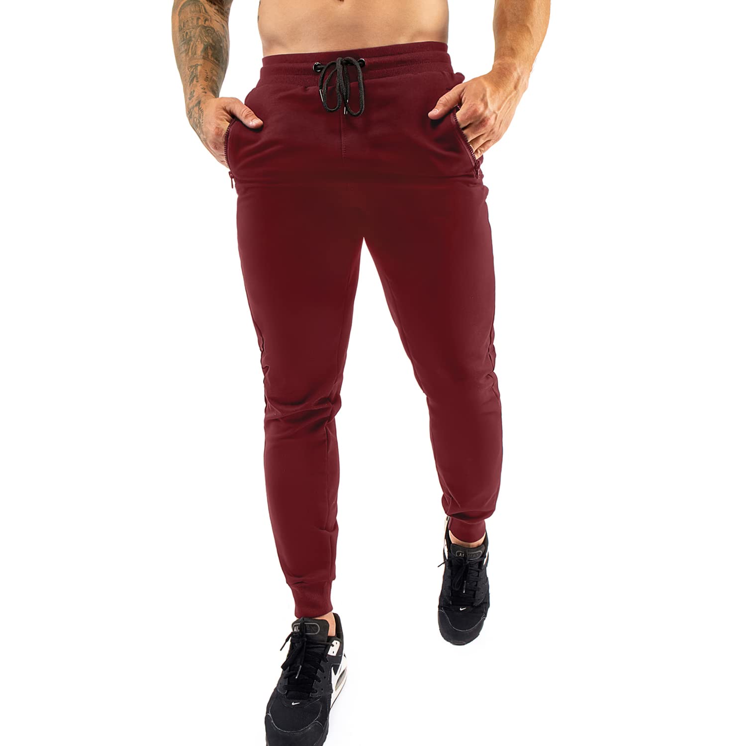 Men's Joggers Sweatpants - Athletic Fit Workout Pants with Zipper Pockets for Gym, Running & Casual Wear | Tapered Track Pants for Men