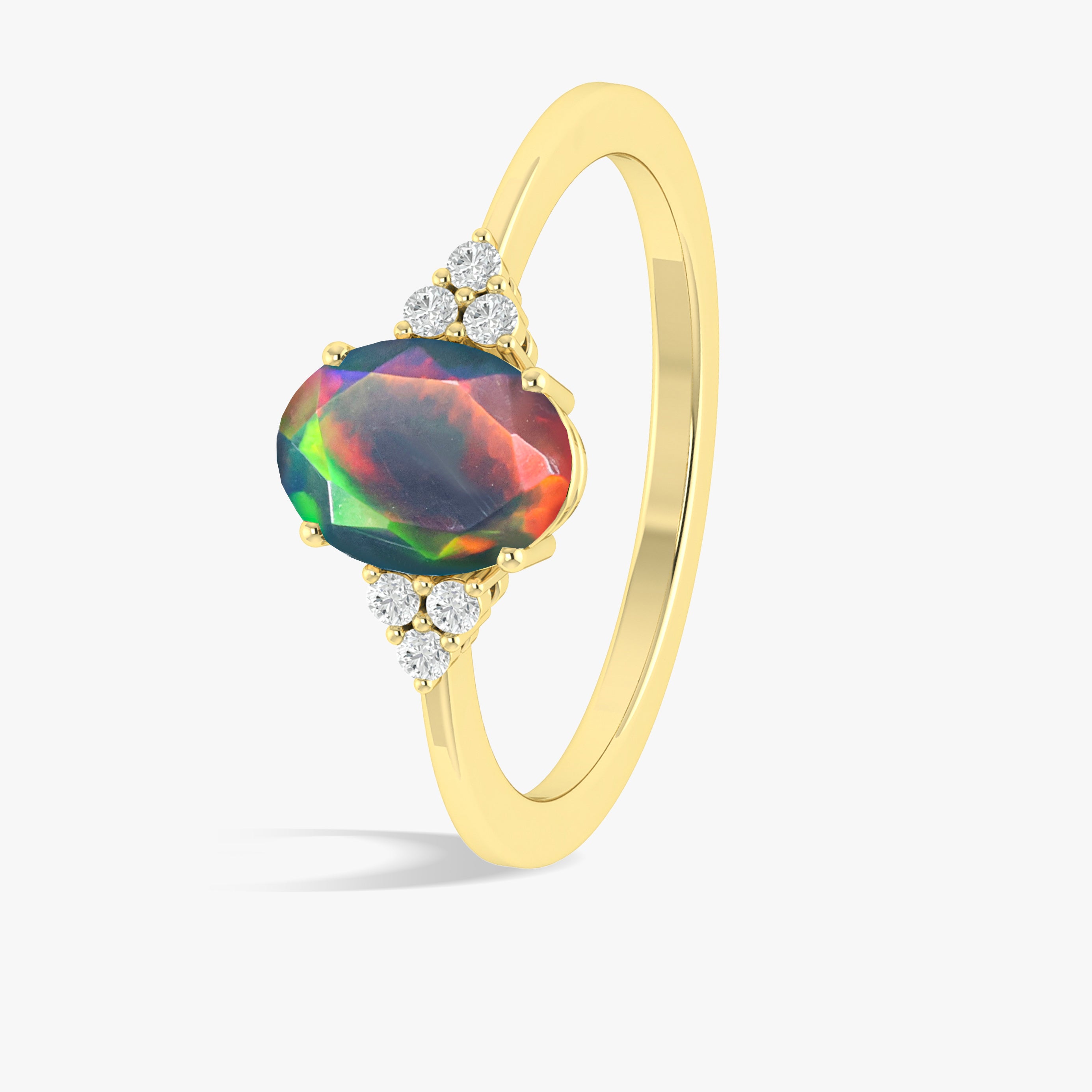 Natural Opal Gemstone Dainty Ring - Elegant Sterling Silver Jewelry for Women | Perfect for Everyday Wear, Gift Giving & Special Occasions
