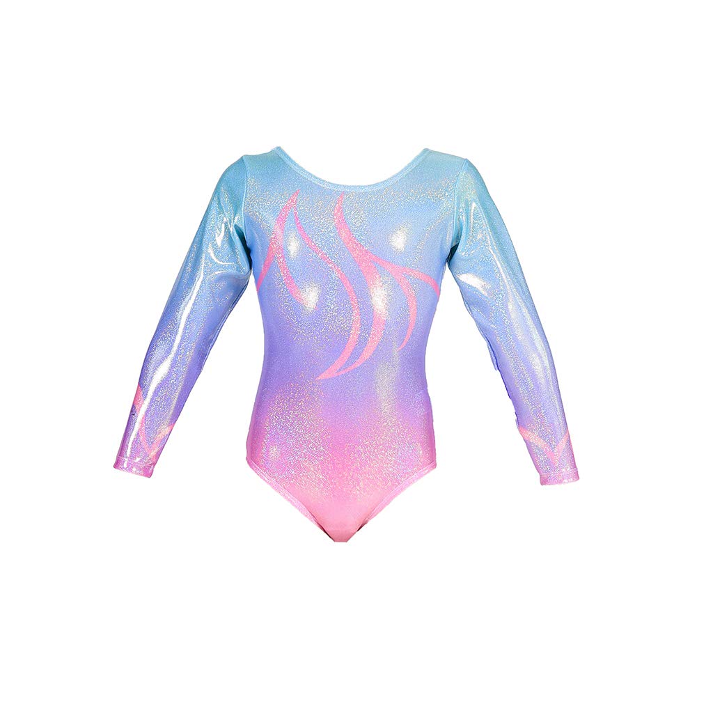Sparkle Rainbow Gymnastics Leotards for Girls 2-11 Years | One-Piece Athletic Dance Leotard | Perfect for Ballet, Cheerleading & Gymnastics Practice