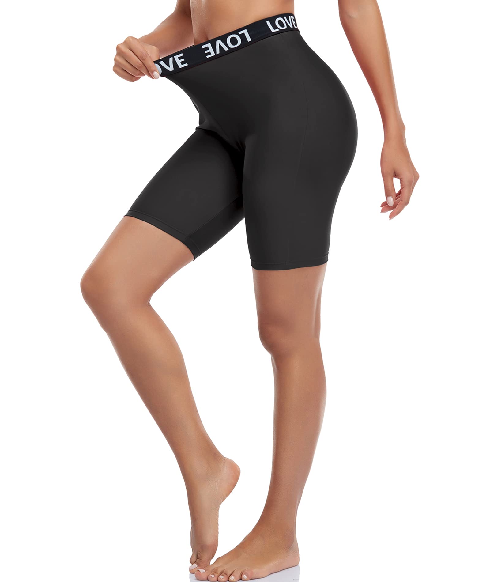 Urchics Women's Plus Size High Waist Swim Shorts - Quick Dry Swim Pants & Board Shorts for Swimming, Beach & Water Sports