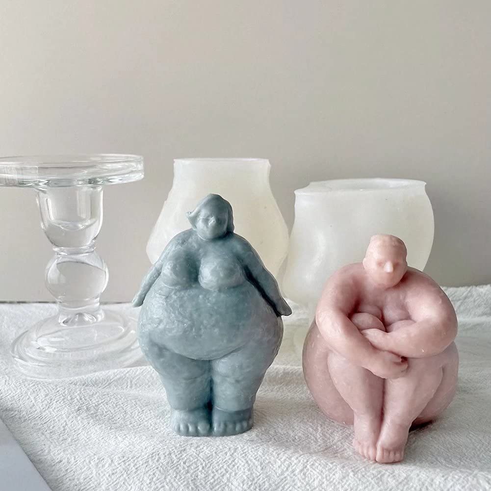 Premium Silicone Body Mold for Standing Fat Woman - DIY Candle, Resin, Soap, Cake, Aromatherapy, Plaster & Clay Crafts - Perfect for Home Decor, Gift Making & Creative Projects
