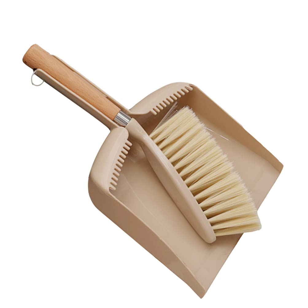 YARNOW Mini Dustpan and Brush Set - Compact Cleaning Broom for Table, Desk, Countertop, Keyboard, Pet Hair (Beige) | Perfect for Home, Office, and Pet Owners