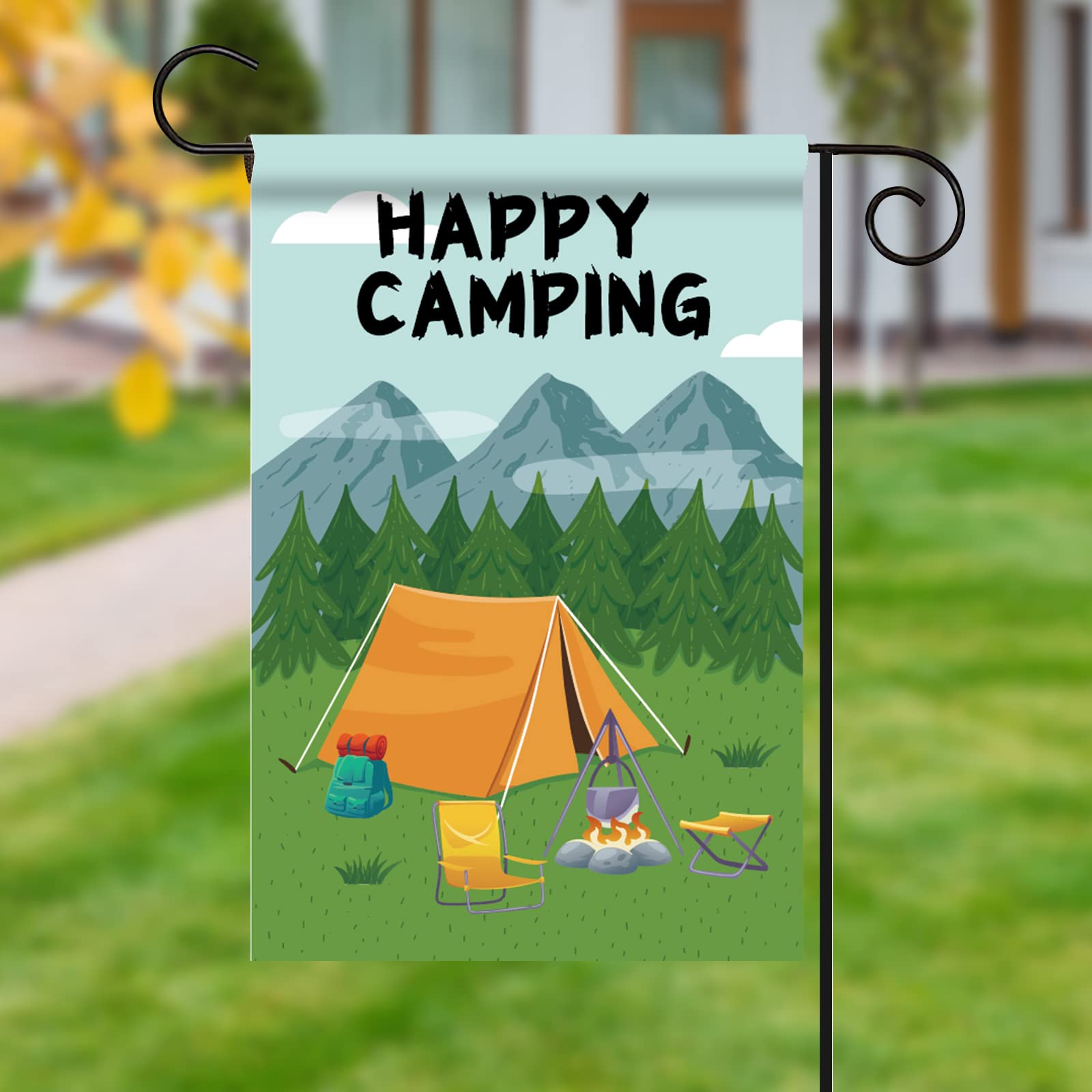 CHUYE Camper Camping Garden Flag - 12×18 Inch Outdoor Decorative Banner for RV, Trailer & Backyard - Perfect Novelty Gift for Camping Enthusiasts | Ideal for Patio, Garden & Campsite Decor